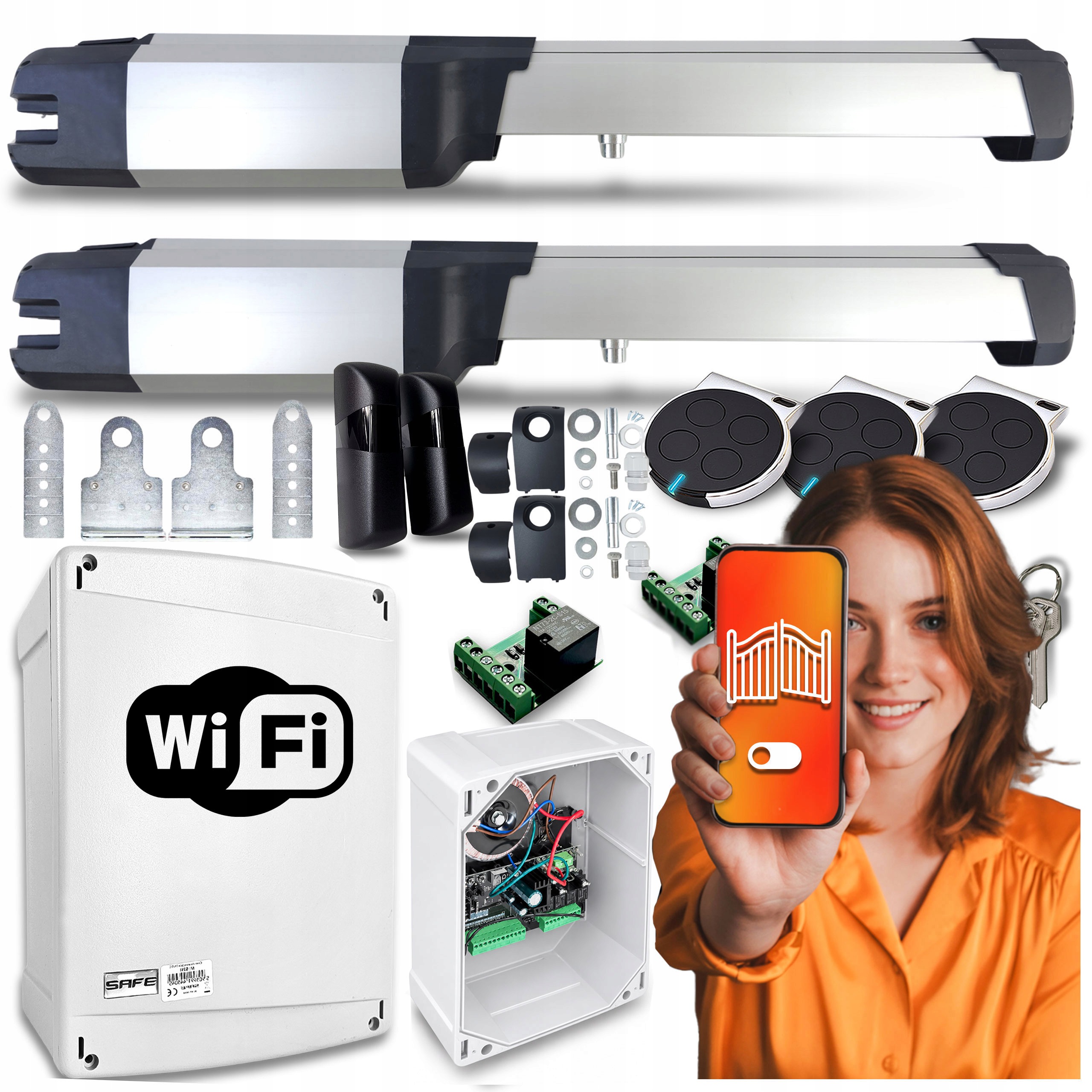 Pohon dvojkrídlovej brány Bft B25 Phobos Wifi centrála S24I Safe Set