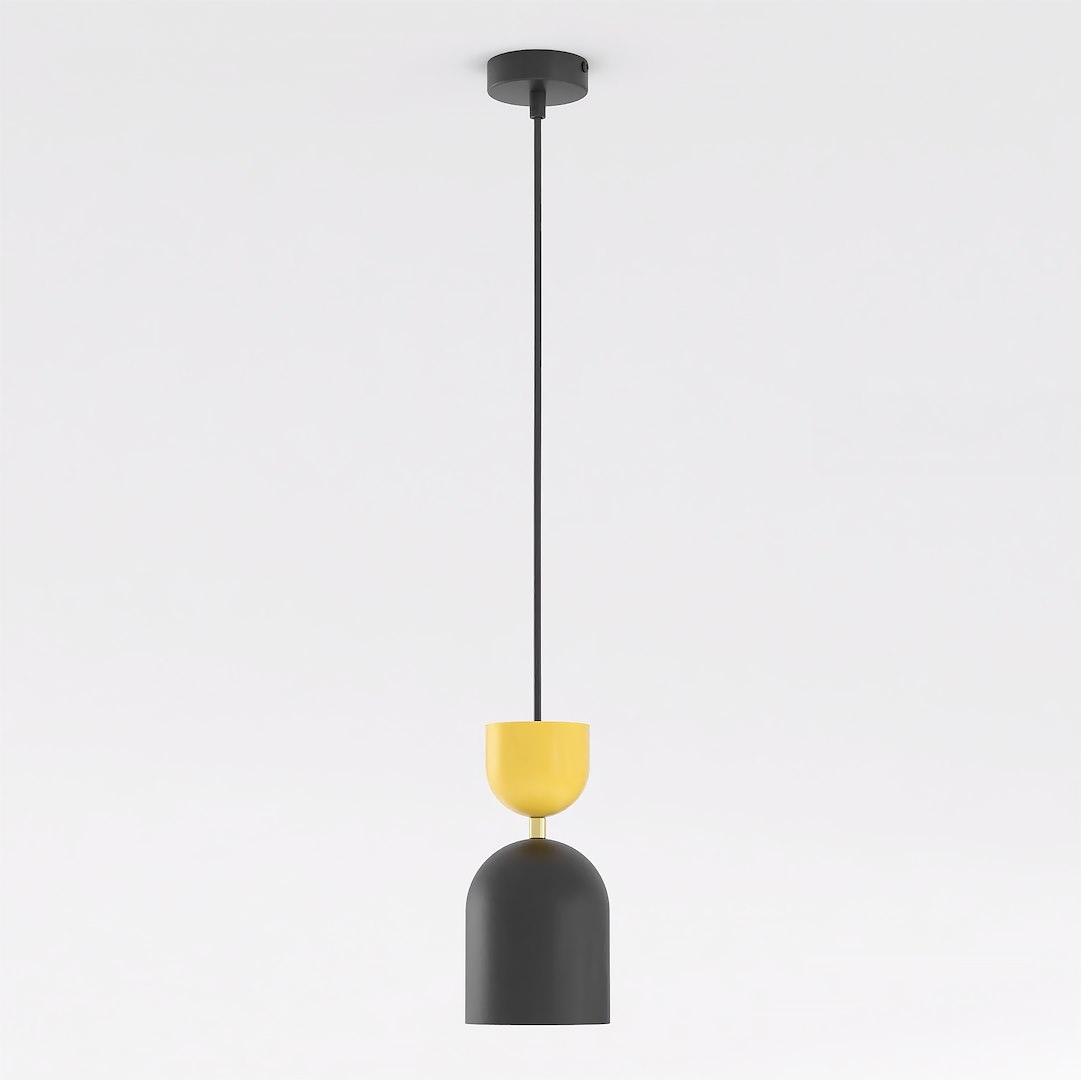 Závěsná lampa Gaudi 1 černá s oranžovým akcentem E14