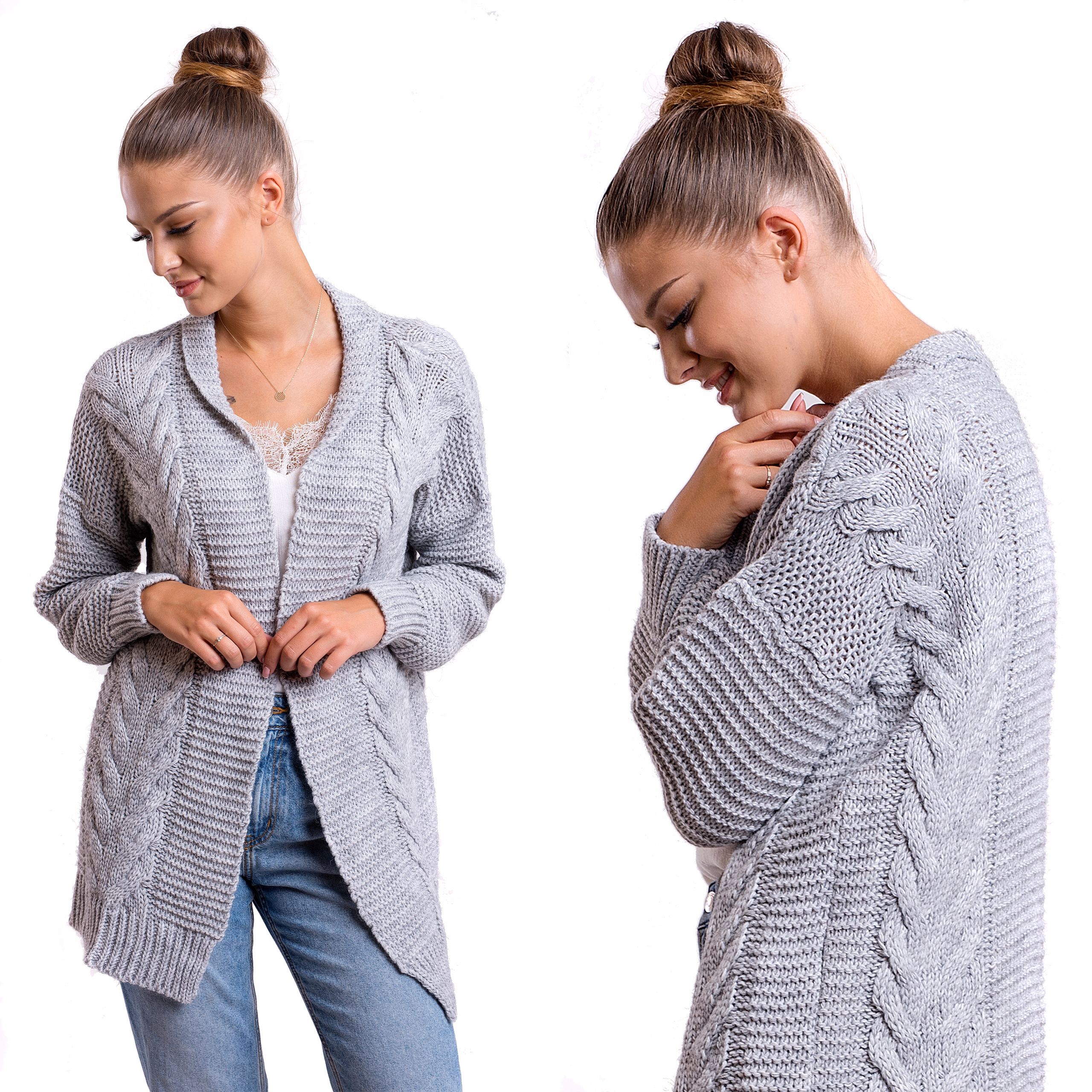 

Amma Unique Warkoczowy Kardigan Sweter L/XL
