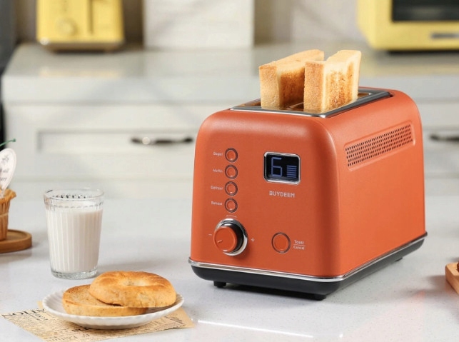 BUYDEEM Automatyczny Metalowy Toster na 2 kromki, DT730E, Koi Red, EU — 11