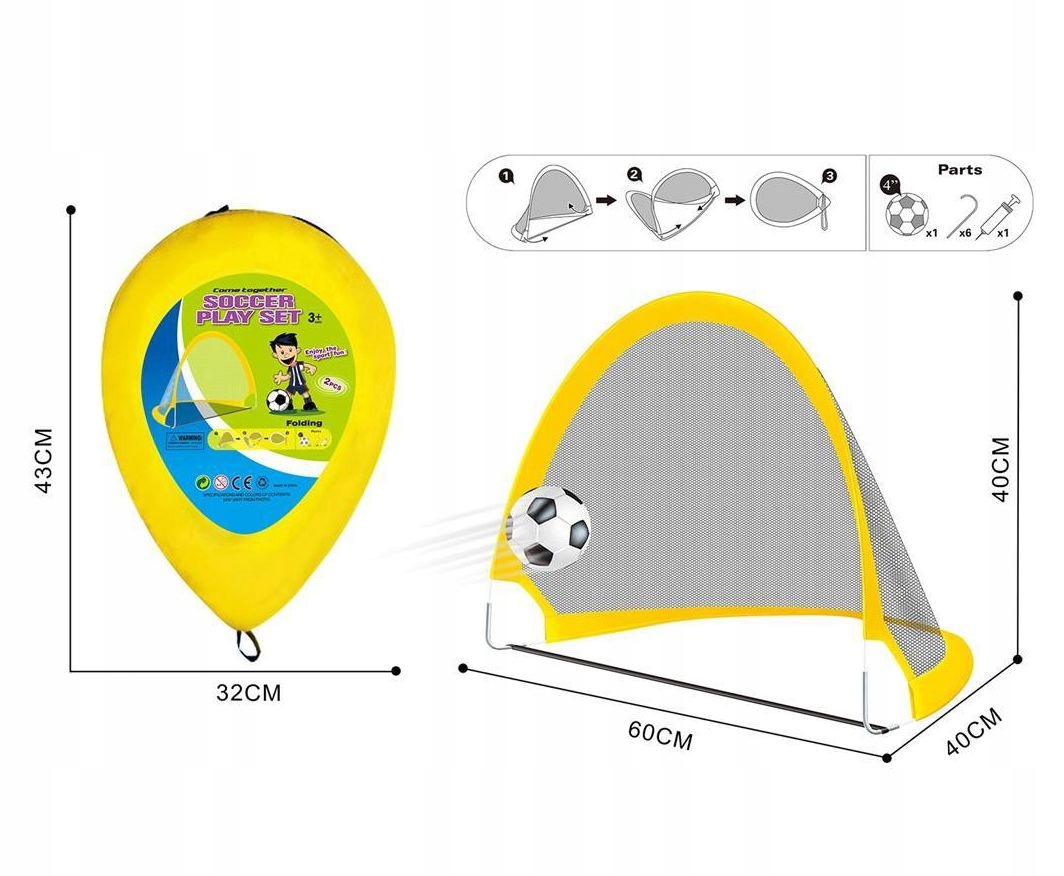 ZESTAW BRAMKA SAMOROZKŁADALNA Z PIŁKĄ
