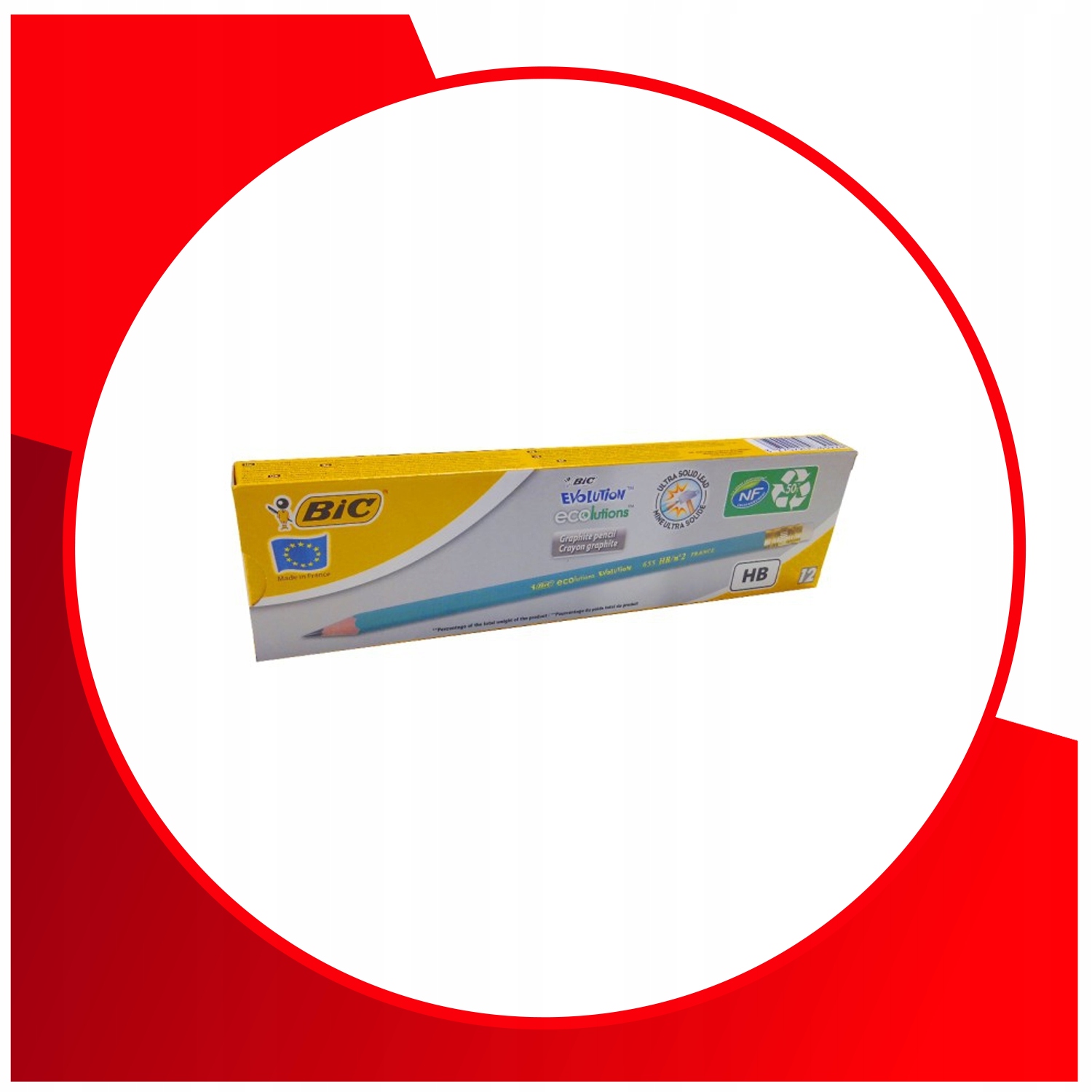 OŁÓWEK Z GUMKĄ BIC EVOLUTION HB 655 12 szt Marka BIC