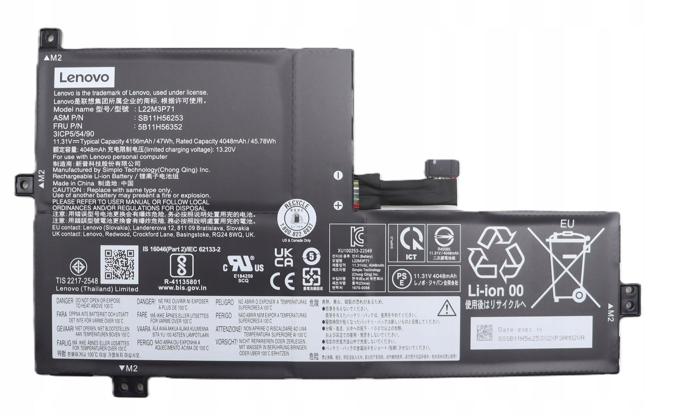 Bateria oryginał L22C3P70 5B11H56353 Lenovo 300w Yoga gen4 type 82VM