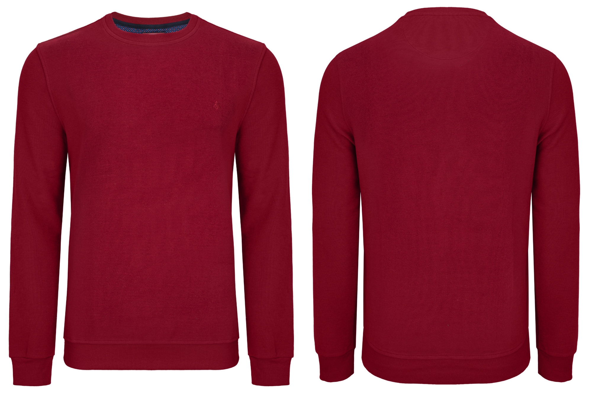 Pánský Svetr Mikina Bordó Velurová Basic Stahovací Pásky Casual Klasické XXL