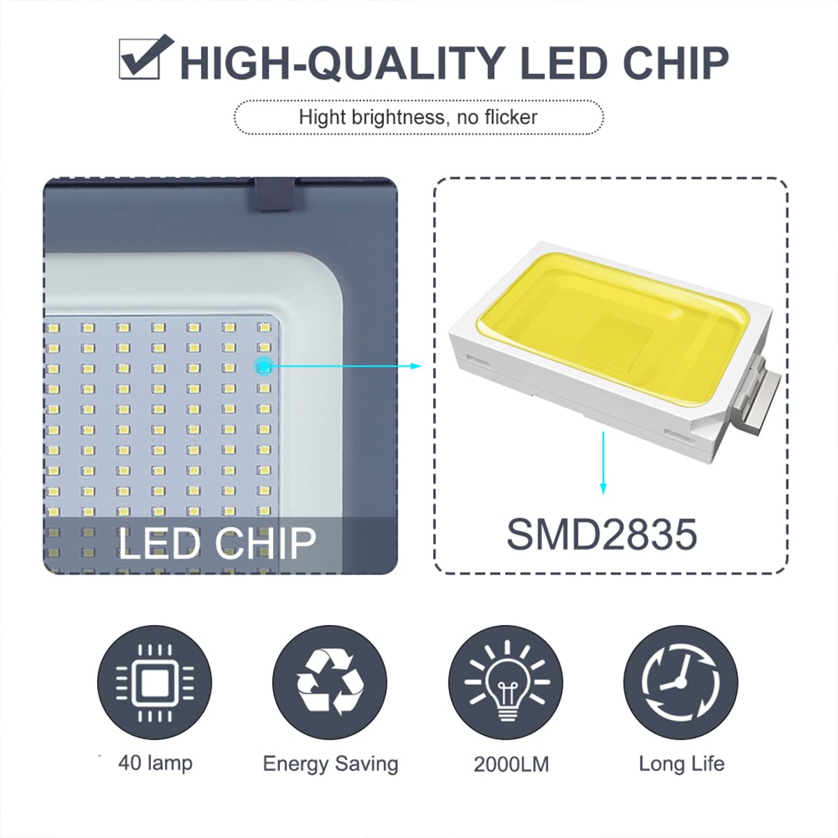 LOYAL 600W LED Reflektor Zewnętrzny Super Jasny 60000LM IP66 Wodoodporny — miniatura 3