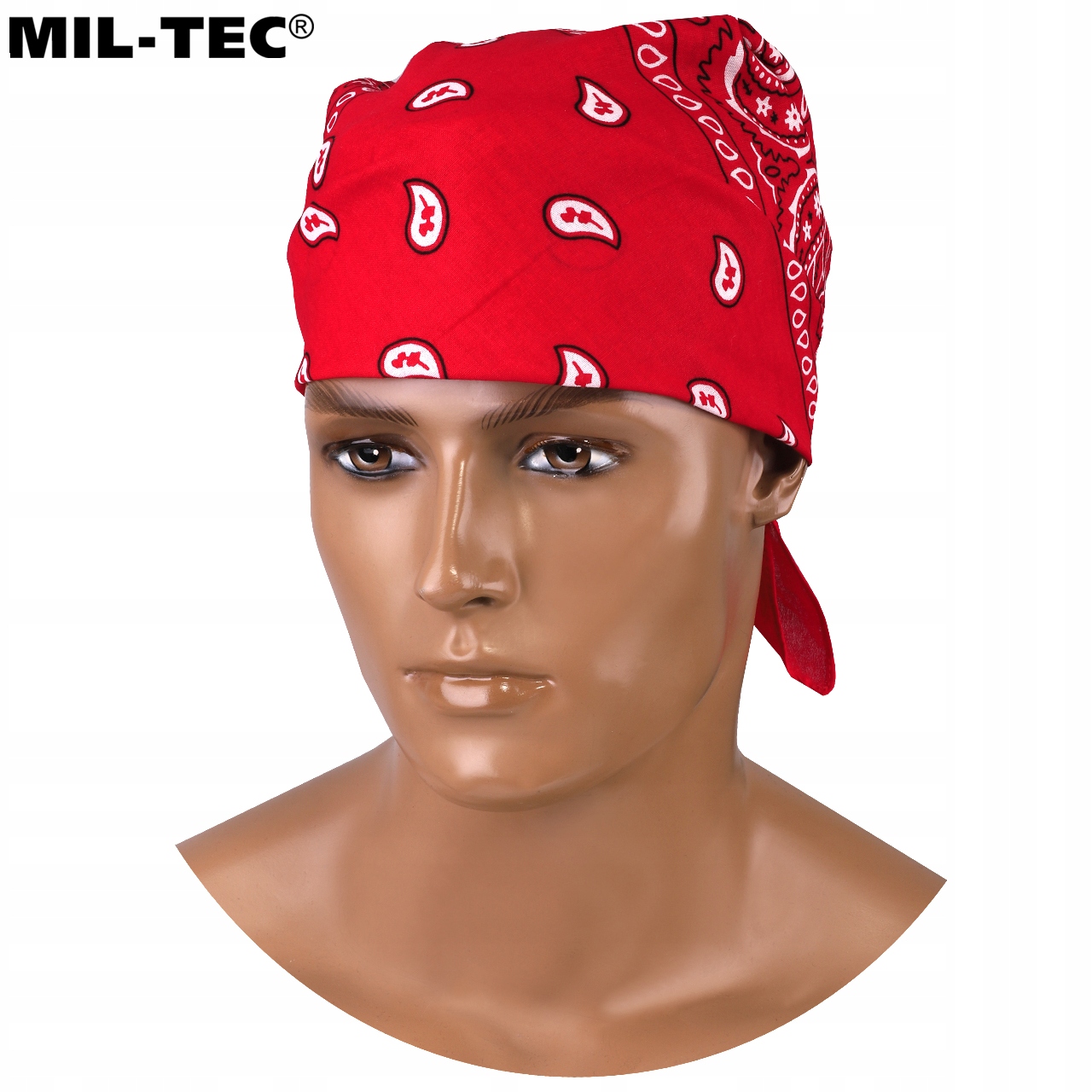 CHUSTA BANDANA BANDAMA WESTERN NA GŁOWĘ MIL-TEC Czerwona Kolor czerwony