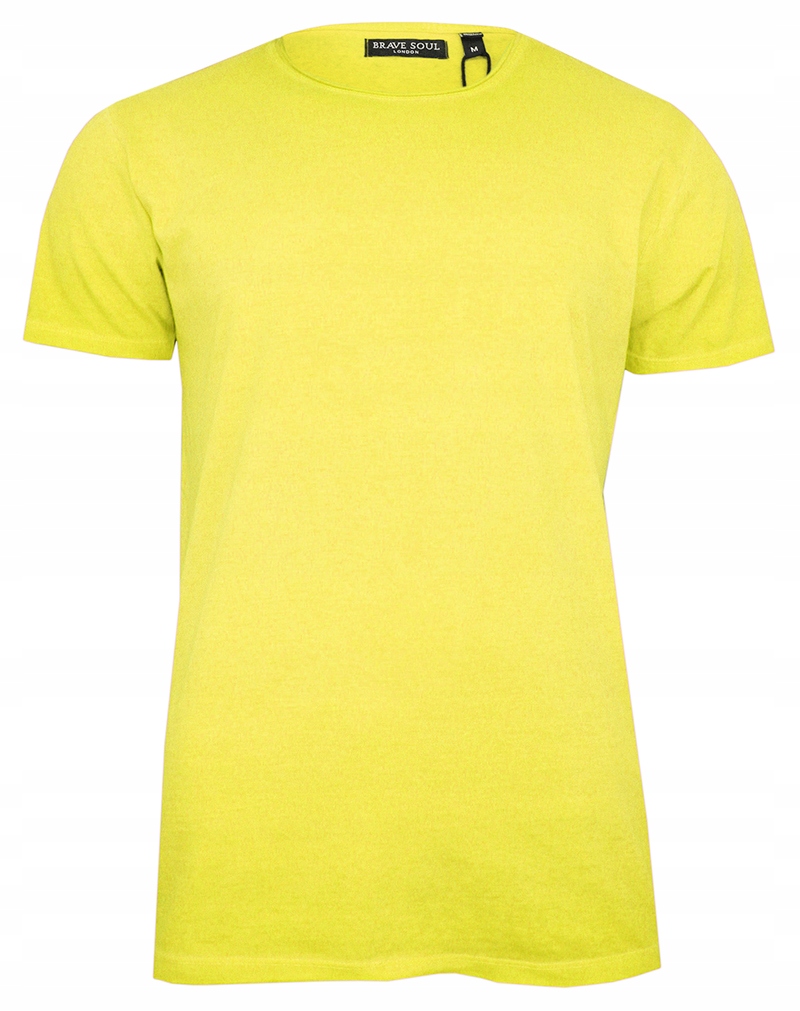 

Żółty Męski T-shirt bez Nadruku Brave Soul- M