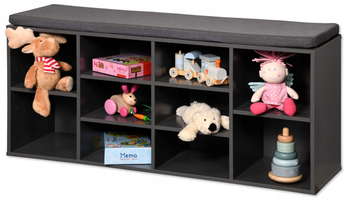 Botník s lavicou sivý, 103,5 x 48 x 29,5 cm