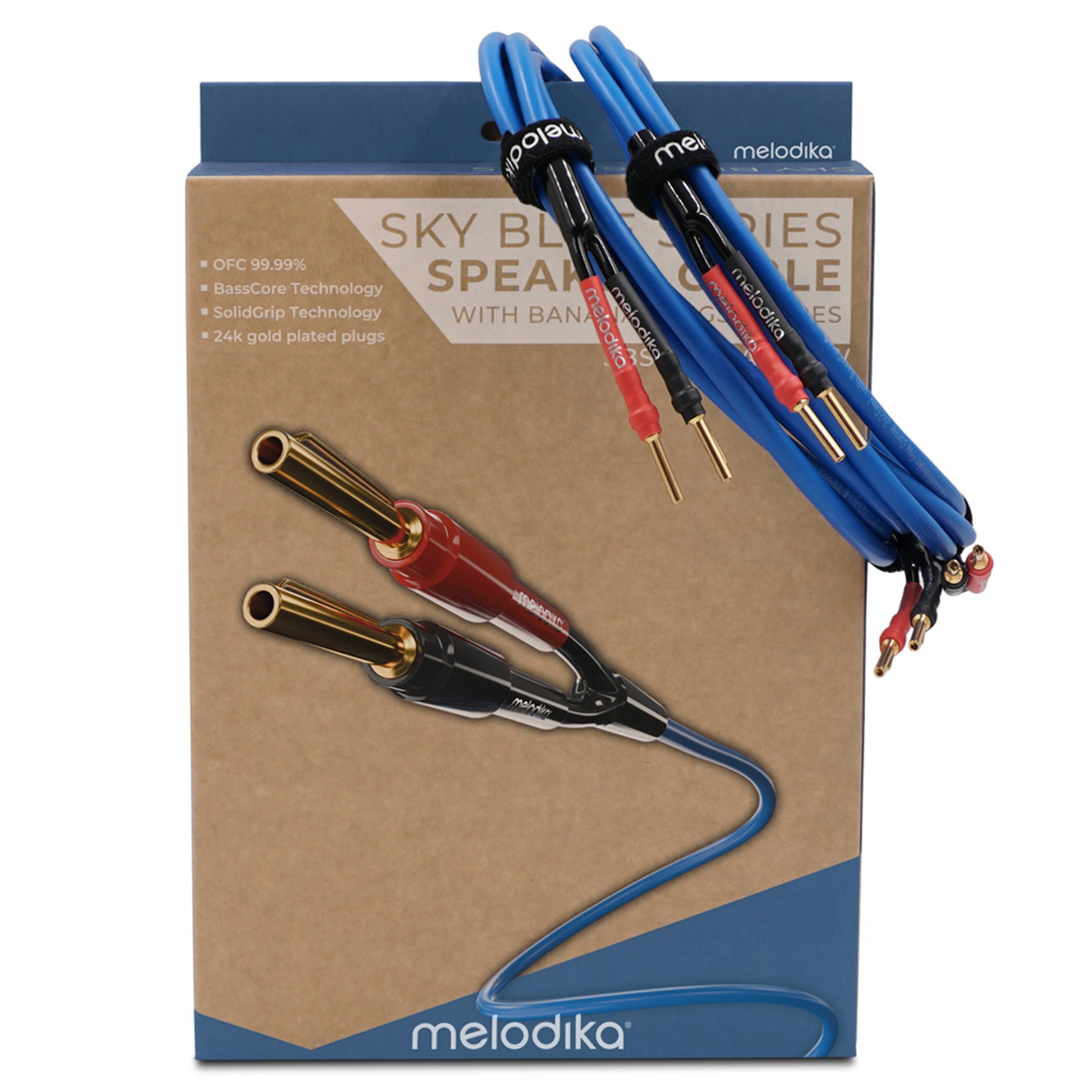 Reproduktorový Kábel Melodika SBSC4020 Sky Blue Ofc 4N Dĺžka 2x4mm2 2m
