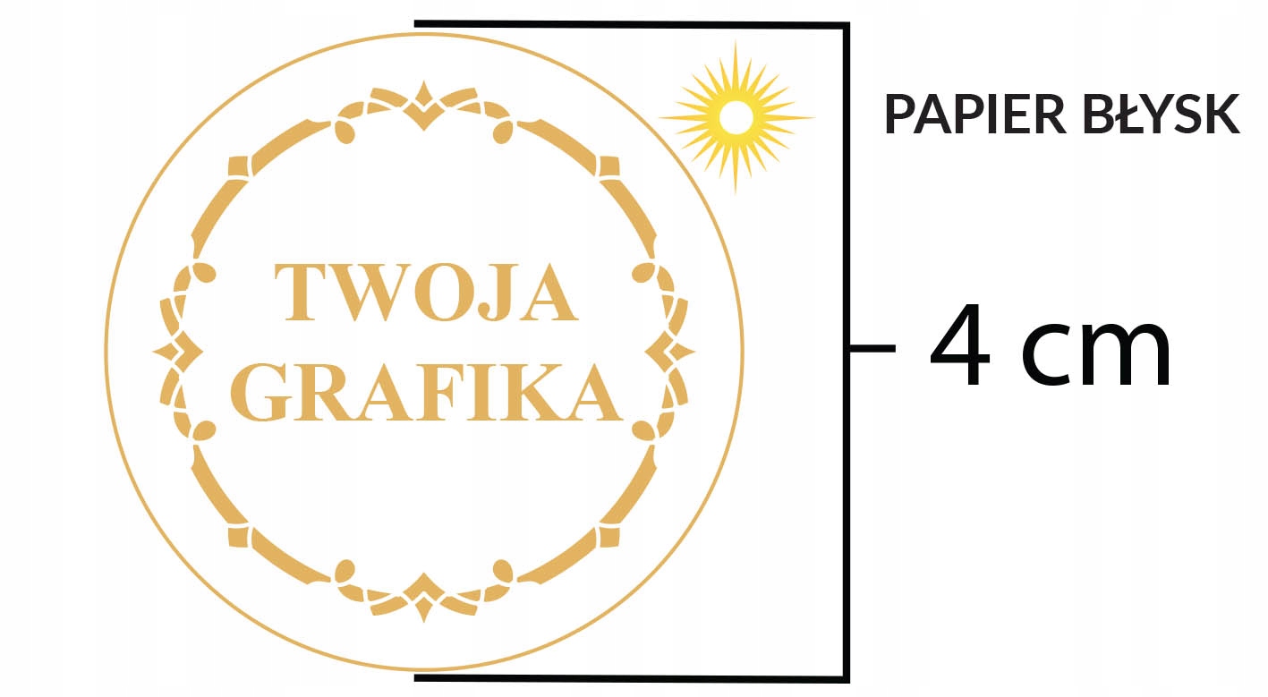 

Naklejki Reklamowe Etykiety Dowolny Nadruk 4cm