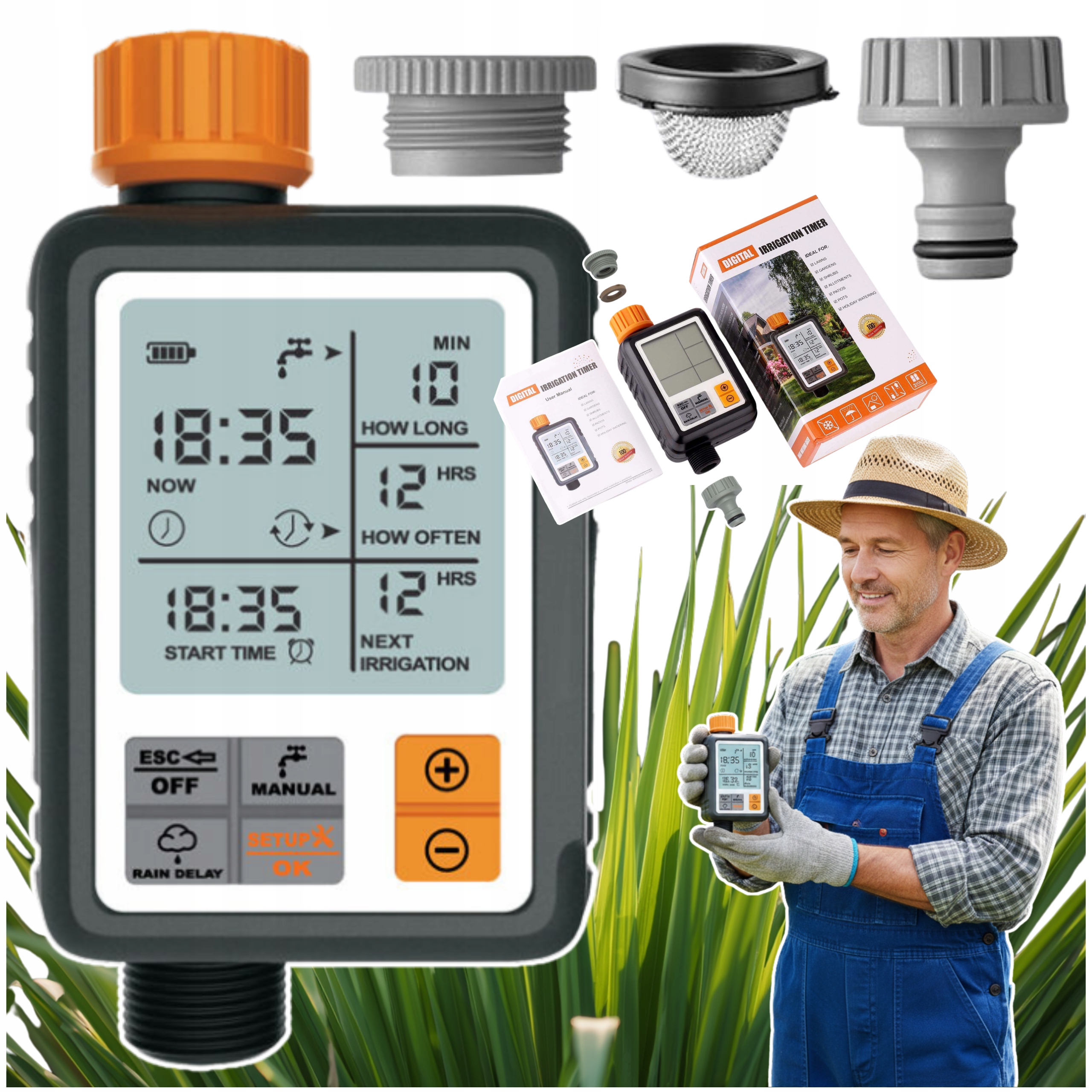 Elektronický regulátor zavlažování Programátor časový ventil pro vodovodní kohoutek