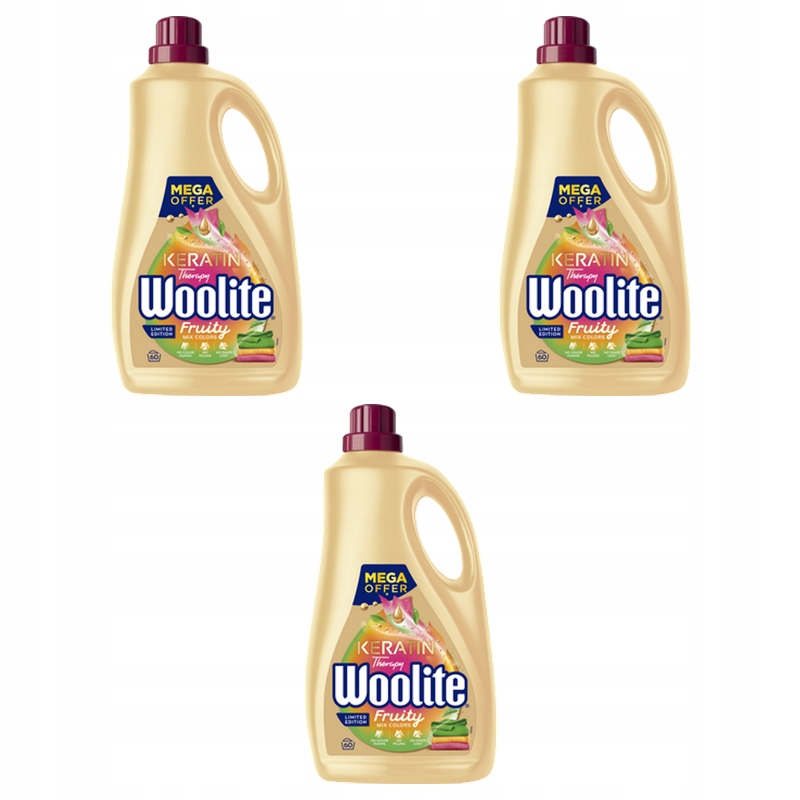 Woolite Tekutý prací prostředek Fruity Colour 3,6 l (60 praní) X3