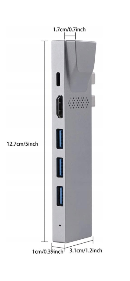 4Apple.pl HUB 2xUSB-C Thunderbolt HDMI LAN USB Macbook AIR PRO M1 M2 M3 Producent Inna