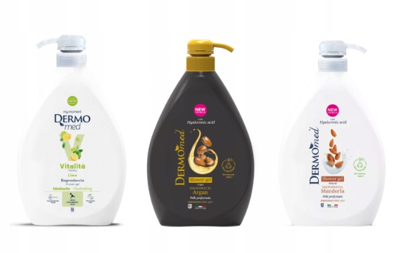Dermomed Sada 3 x Sprchový gel 1 L Argan, Mandle, Limetka
