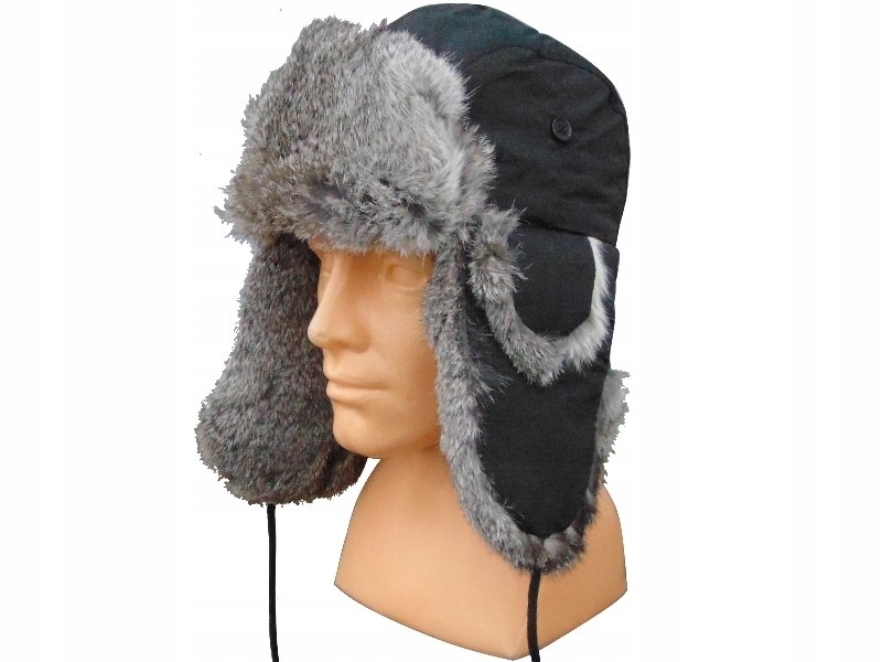 Čepice Mfh, přírodní kožešina, zimní, teplá, velikost XL, černá