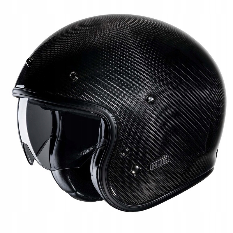 Motocyklová Prilba S Otvormi Je Čierna Hjc V31 Carbon Pevný M
