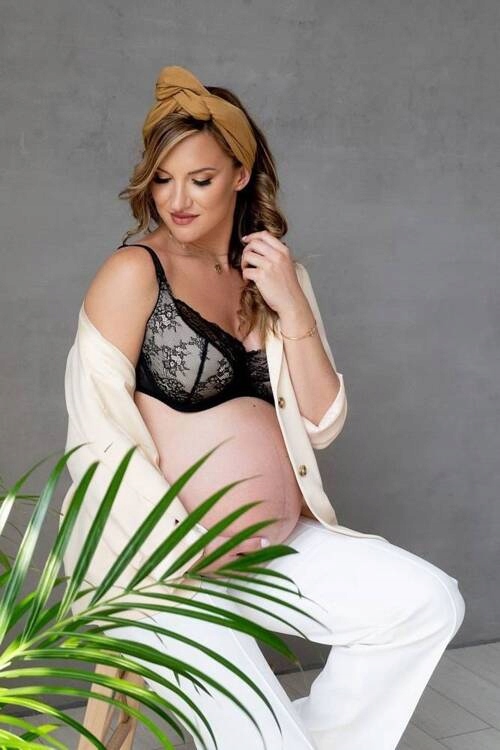 Soul černá polovyztužená podprsenka na kojení Momtobe