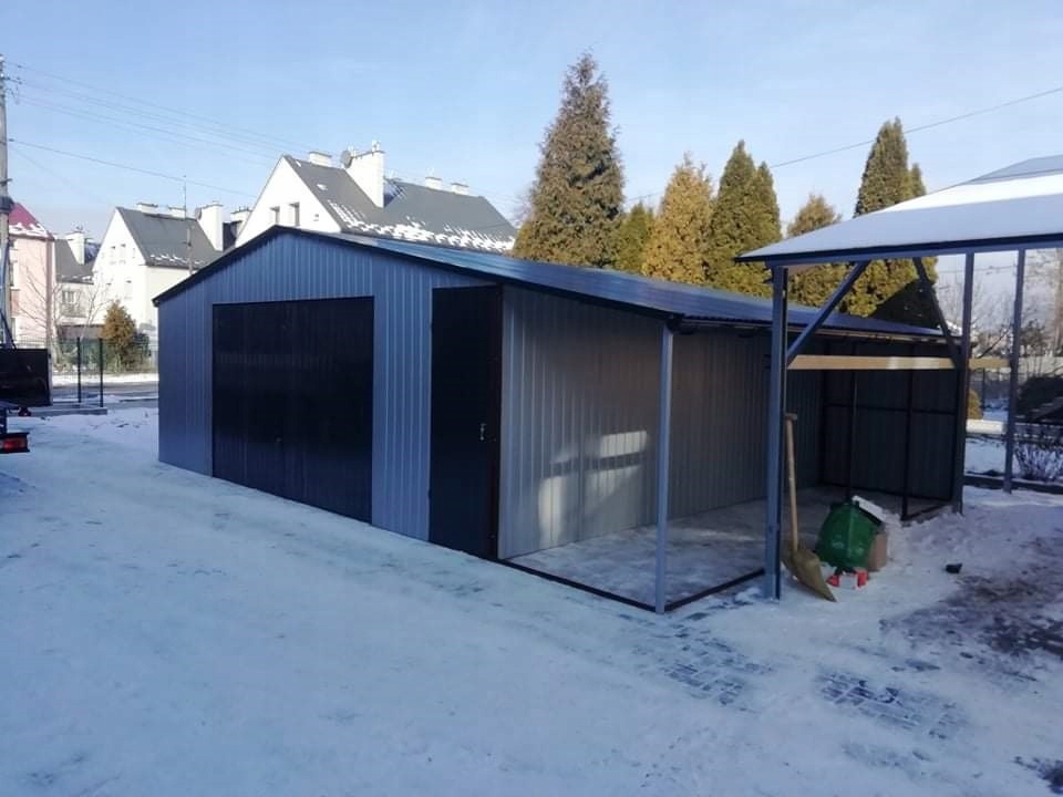 GARAŻ BLASZANY Z WIATĄ RYNNAMI BRAMĄ OBRÓBKI !! Marka inna