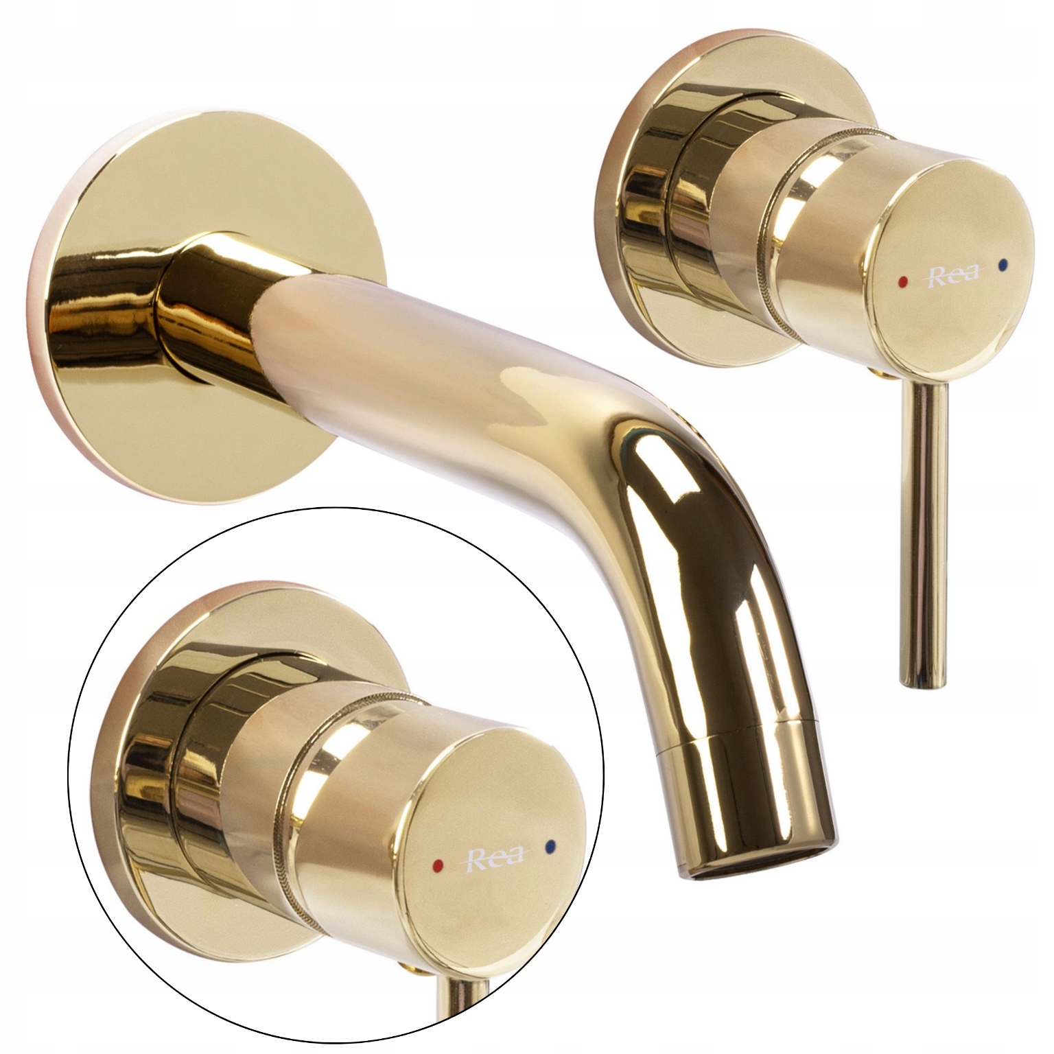 Zlatá podomietková umývadlová batéria Rea Owen Lesk