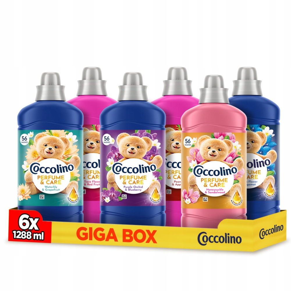 Coccolino Perfume&Care Płyny do płukania Zestaw MIX 336prań (6x 1288 ml)