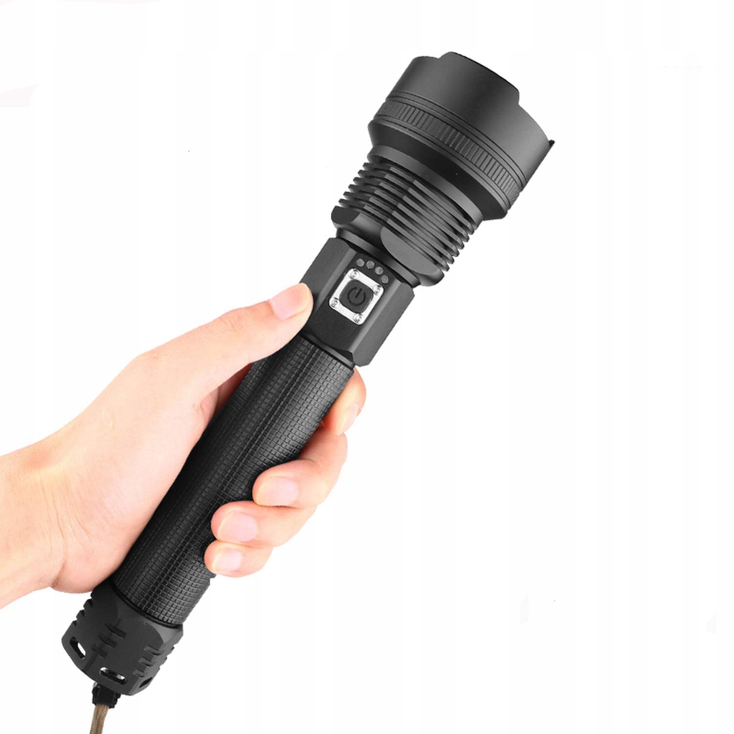 PROFESIONALNA LATARKA SZPERACZ ZASIĘG 1km LED XPH90 zdjęcia jak świeci nocą