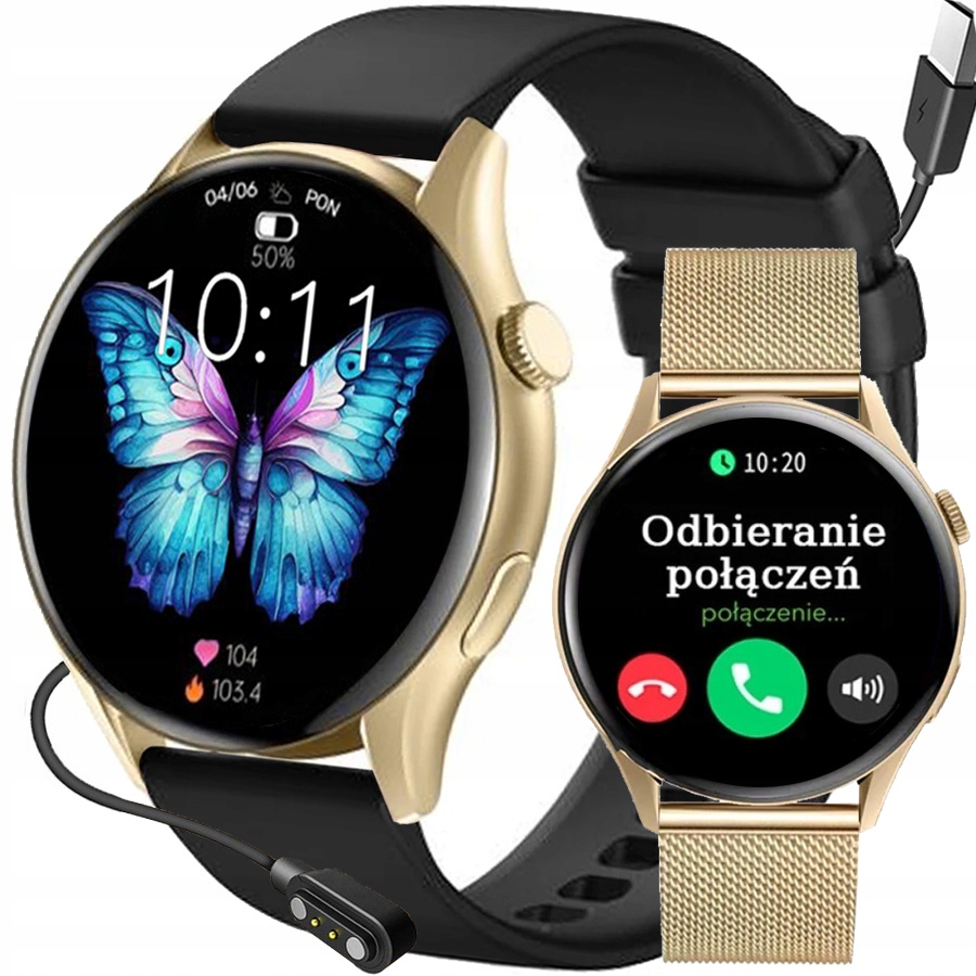 Dámské hodinky Chytré Hodinky Gravity s Sms Hovory Amoled Menu Pl 2 Řemínky