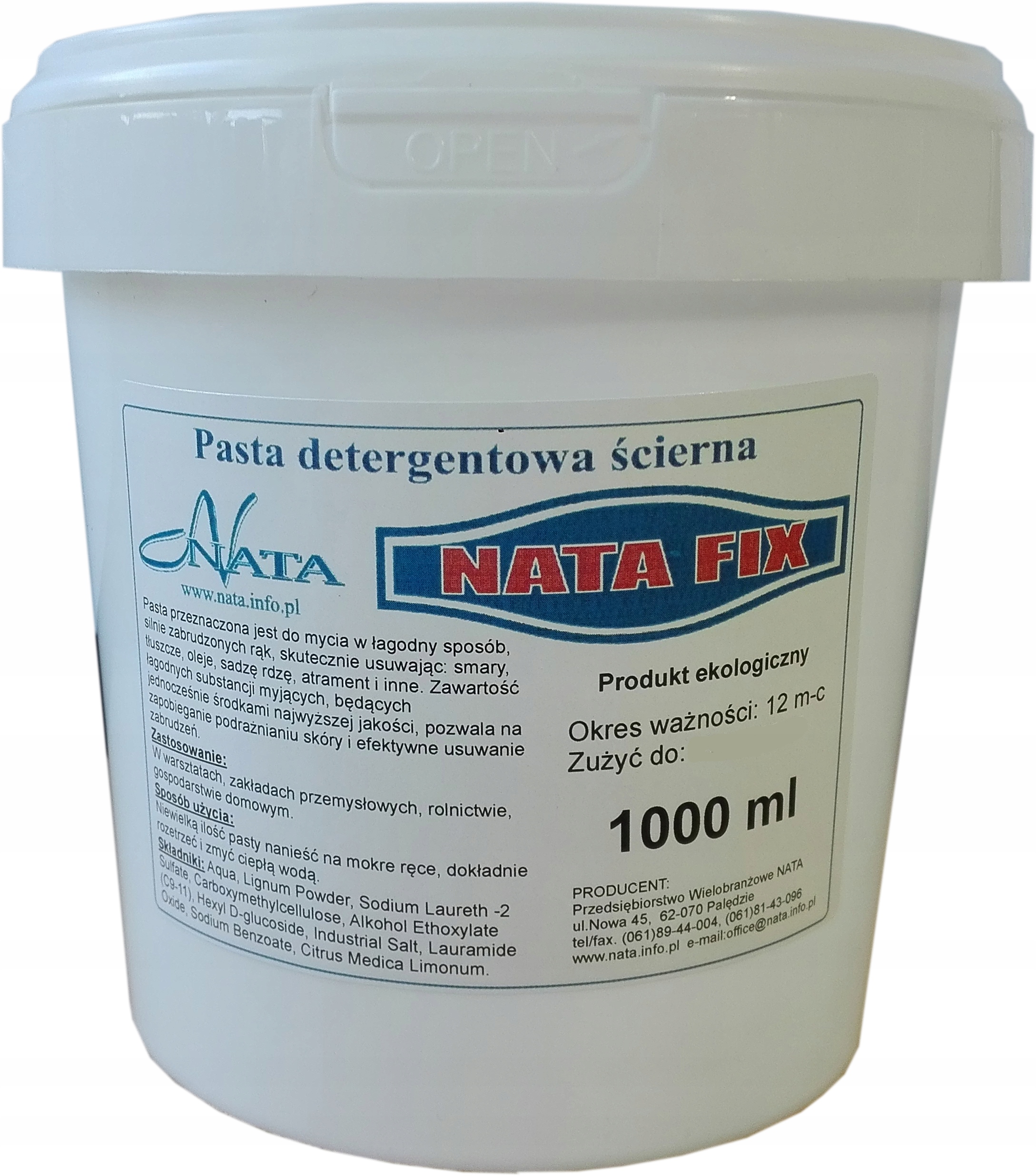 

Pasta Bhp Ścierna do Mycia Rąk 1L mączka drzewna