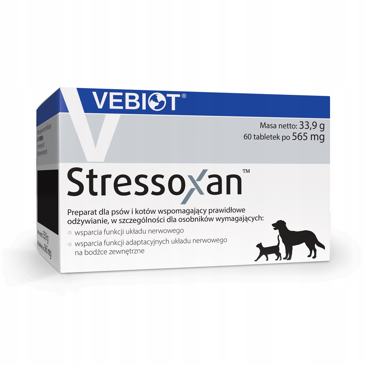 Vebiot Stressoxan dog 60 tabletek zmniejszenie niepokoju i stresu
