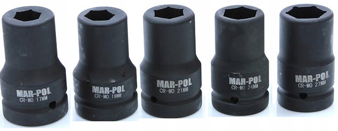 ZESTAW NASADEK UDAROWYCH 1' NASADKI UDAROWE 17-41 Typ 6-kątna