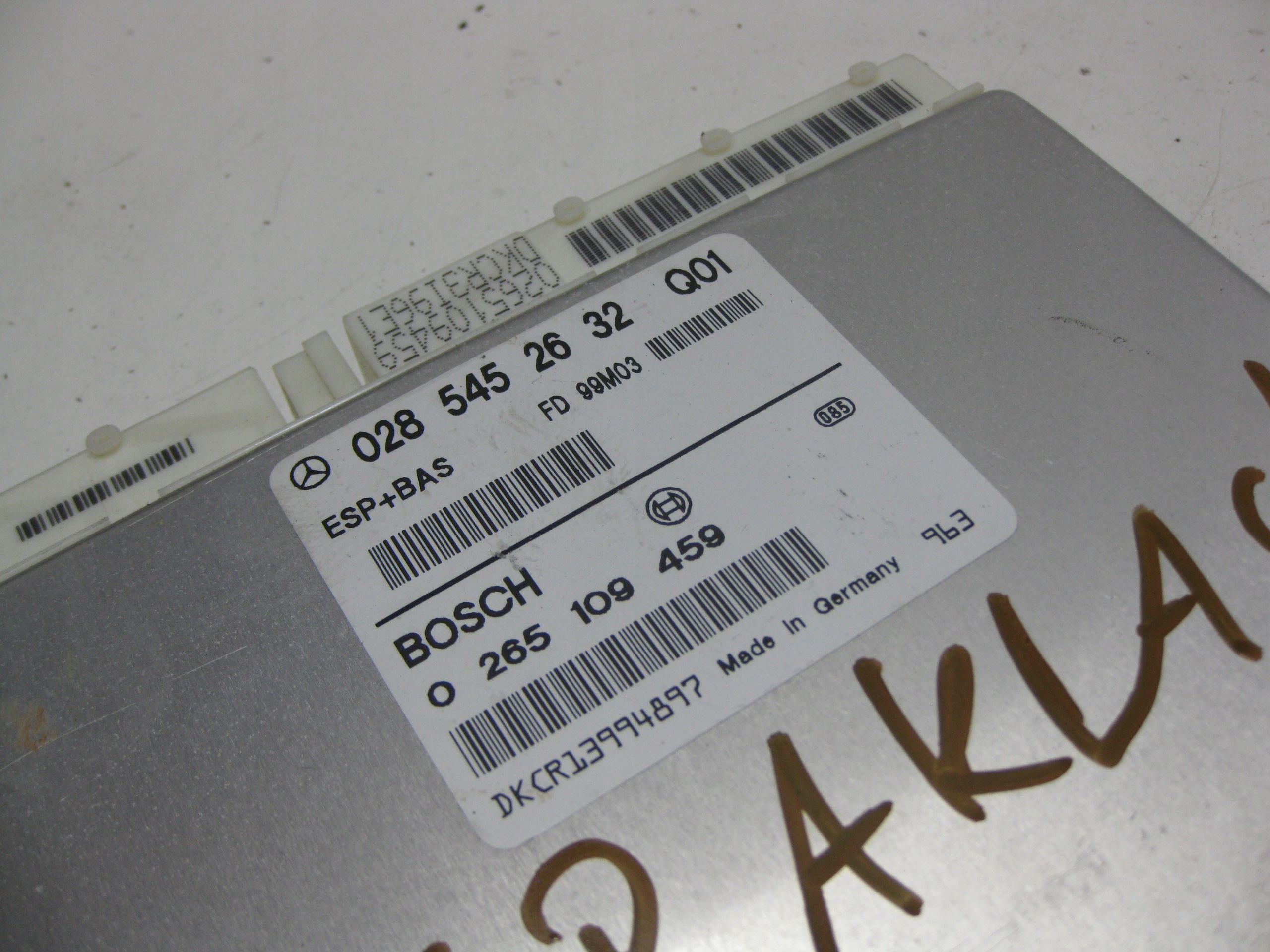 MERCEDES A-KLASA W168 99R module control unit computer ESP+BAS 0285452632
