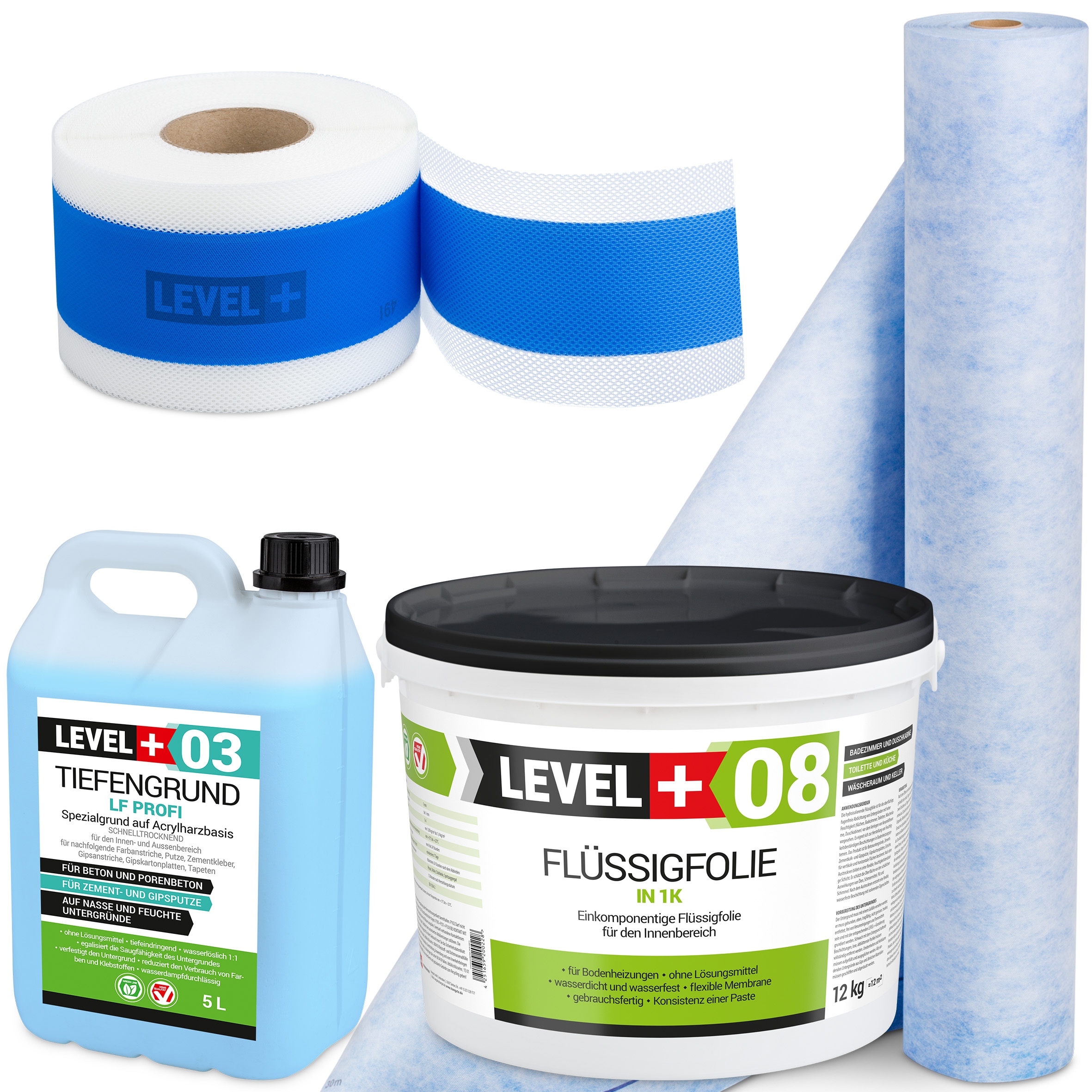 Fólie 12 kg Hydroizolační rohož 2 m Páska 5 m Zem 5 l