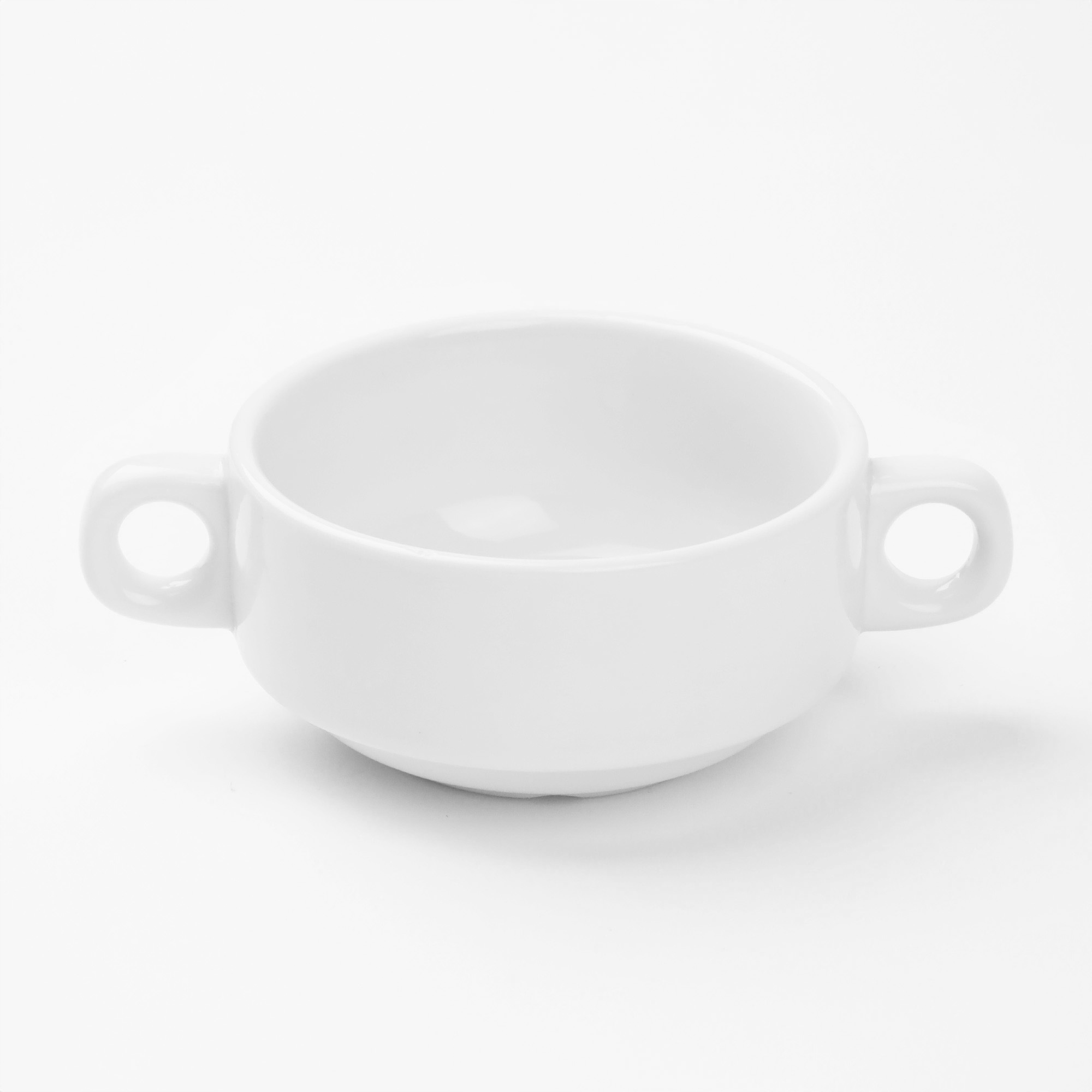 BULIONÓWKA PORCELANOWA ZE SPODKIEM I USZAMI 250 ML FLACZARKA DO ZUPY KREMU