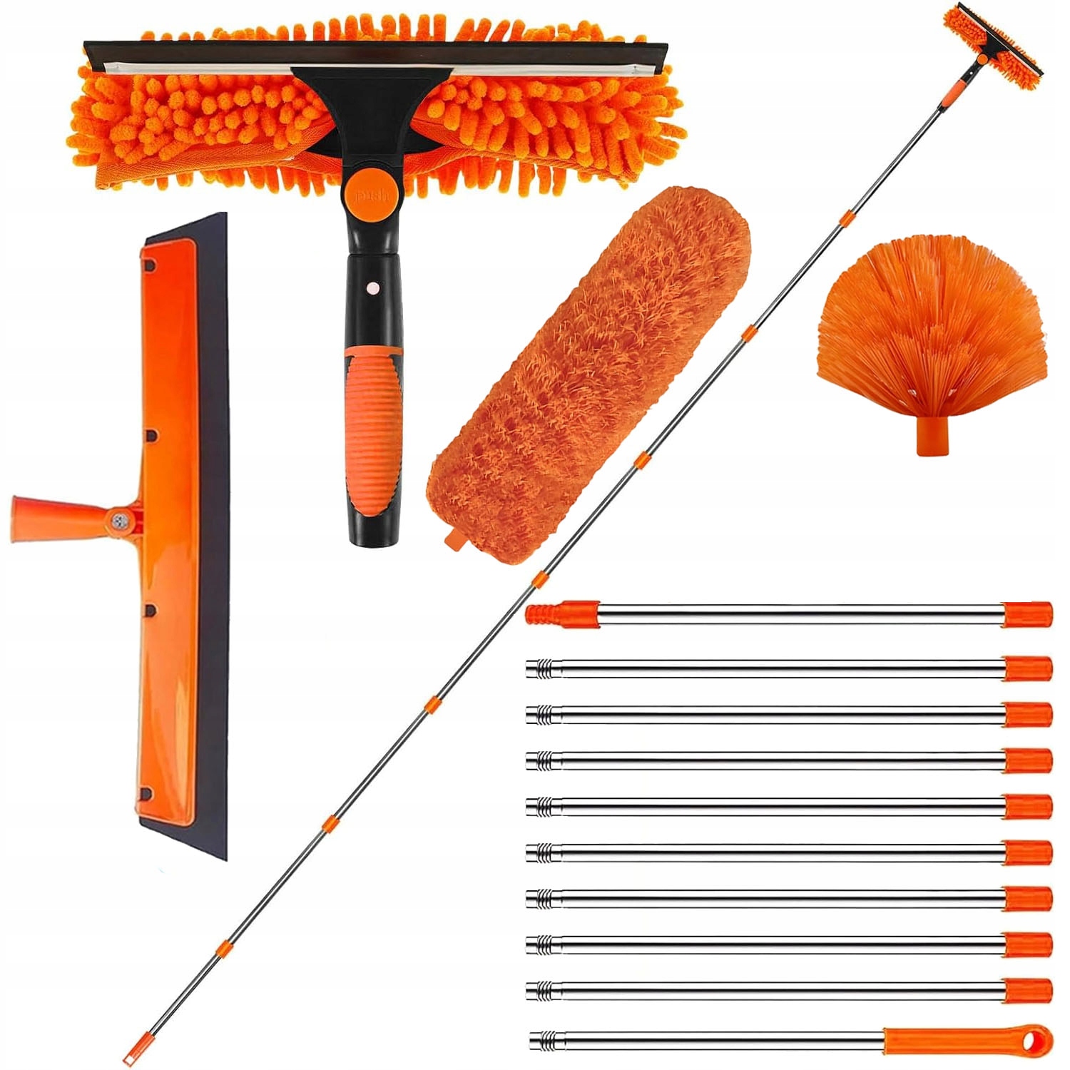 Levně Teleskopický kartáč na prach Mikrofibra 4 Vyměnitelné Nástavce XXL