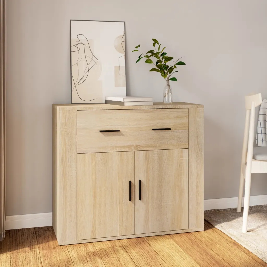 Petrashop Příborník dub sonoma 80x33x70 cm kompozitní dřevo Béžová 816571
