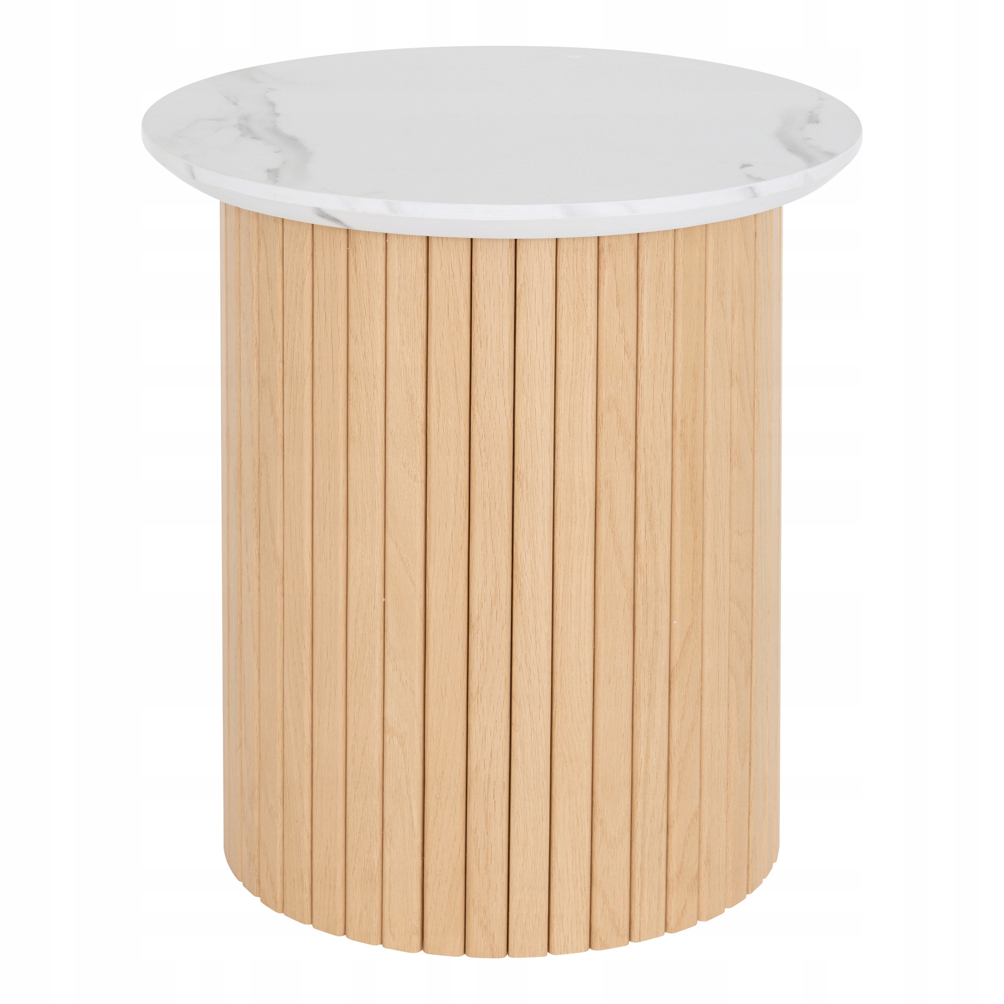 Konferenčný Stolík Okrúhly Mdf Ø 45 CM Výška 50 CM Nohy Drevo Fsc