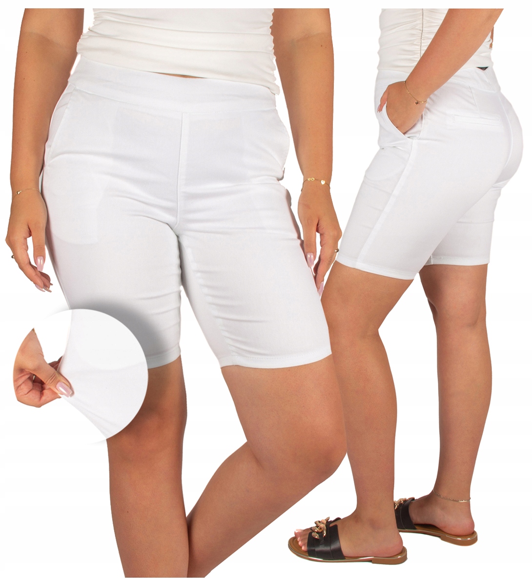 Krátké Kraťasy Dámské elegantní bermudy Před Kolena šortky 38 M Firi
