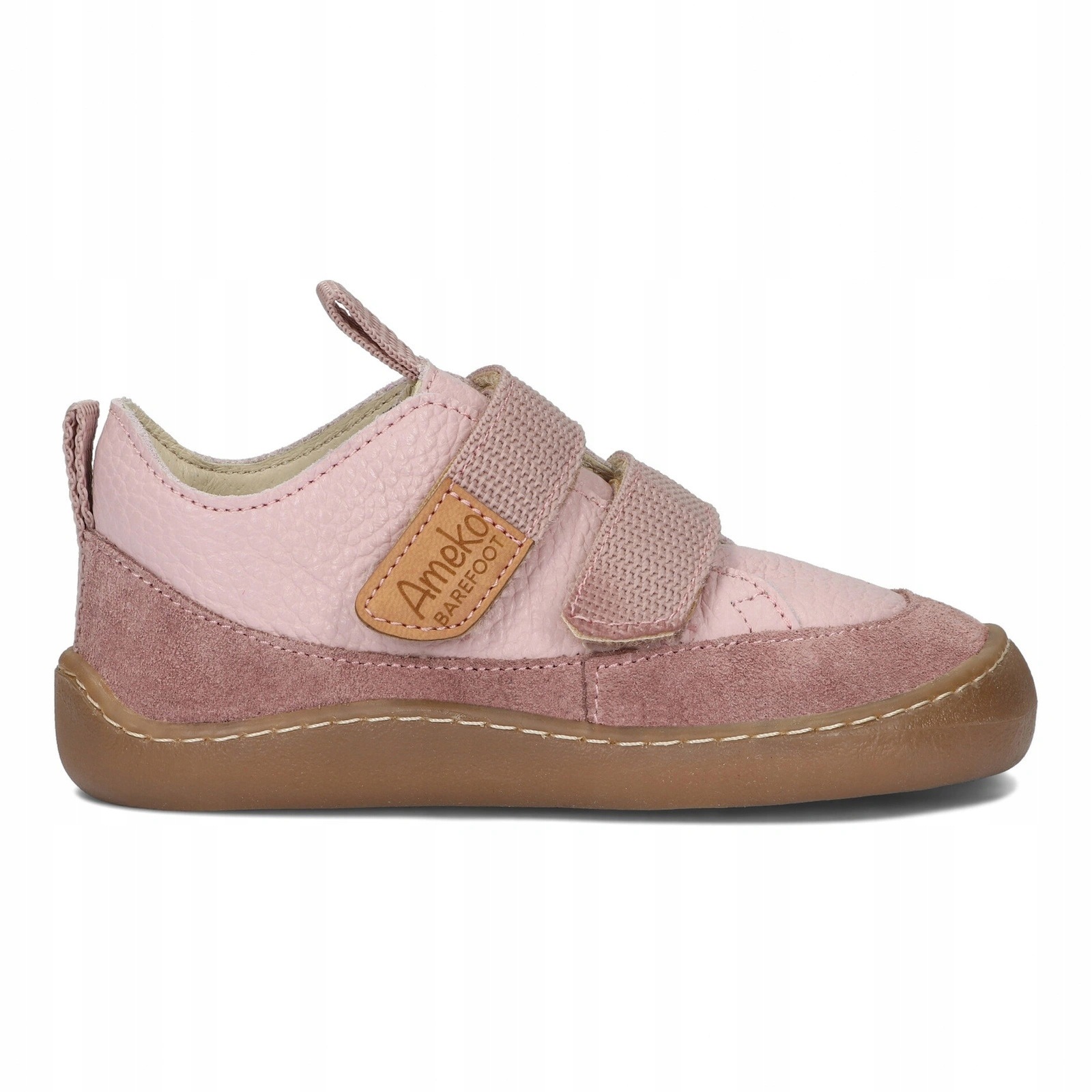 Buty barefoot skórzane dziecięce przejściowe na rzepy Ameko Afro Rose 26