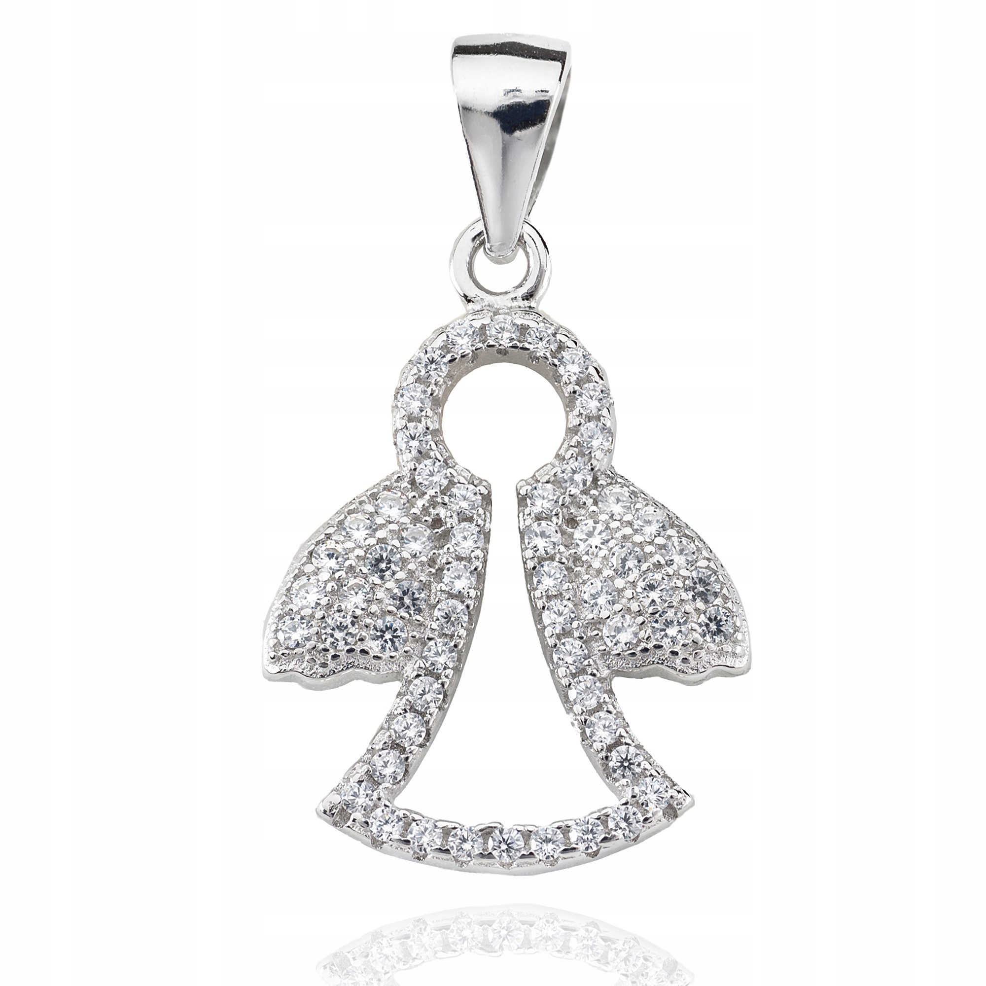 SREBRNY ANIOŁEK ANIOŁ Z CYRKONIAMI WISIOREK Ag925