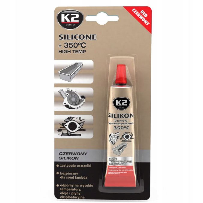 K2 SILIKON CZERWONY 21G WYSOKOTEMPERATUROWY 350C B2450