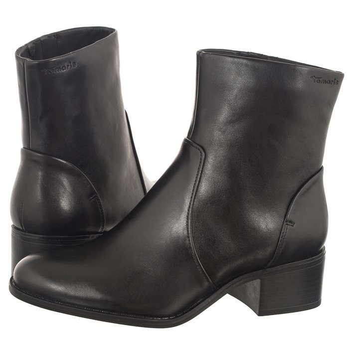 Dámské kožené Kotníkové Boty Tamaris černé 1-25337