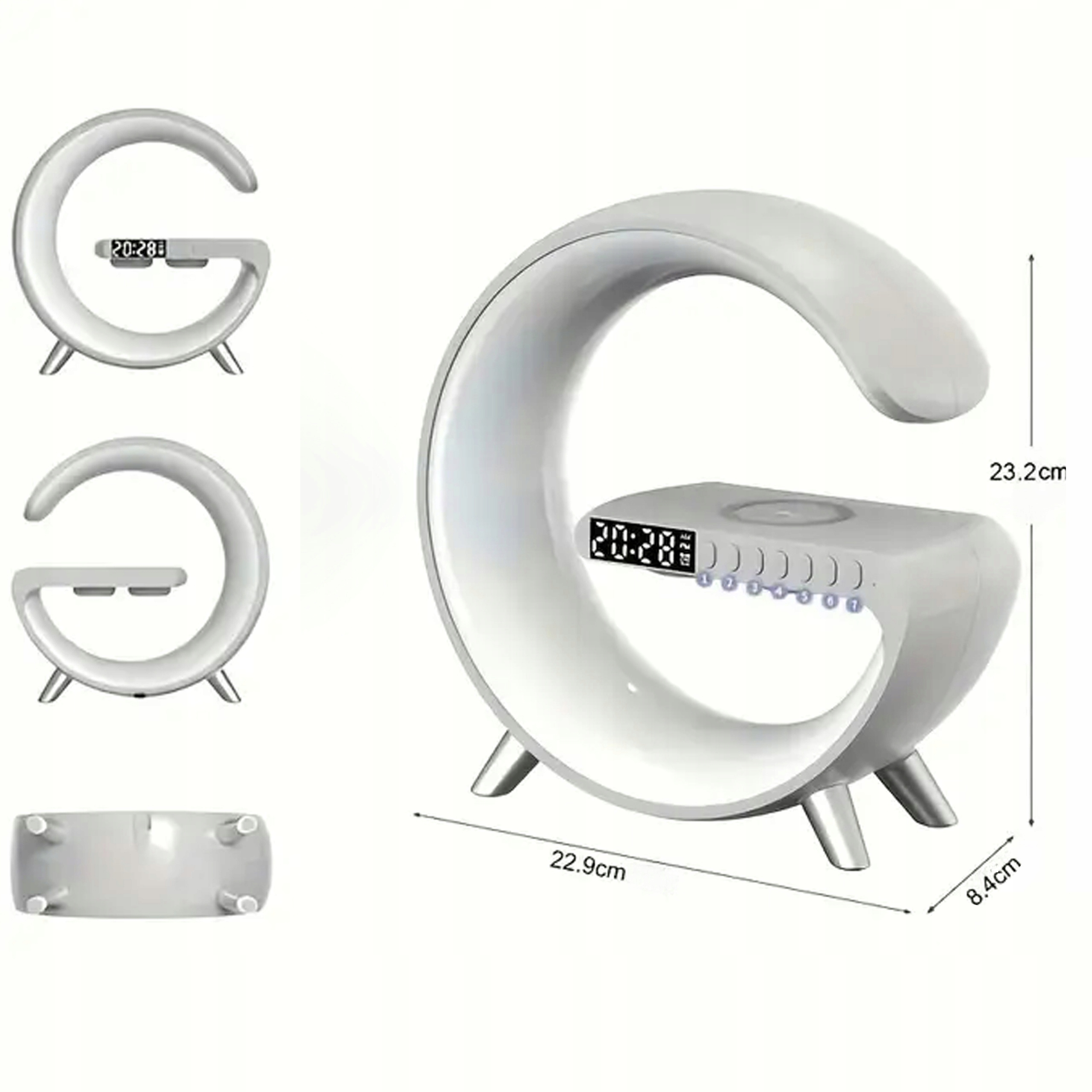 Lampka LED Ładowarka QI Głośnik RGB RADIO ZEGAR EAN (GTIN) 5052577250833