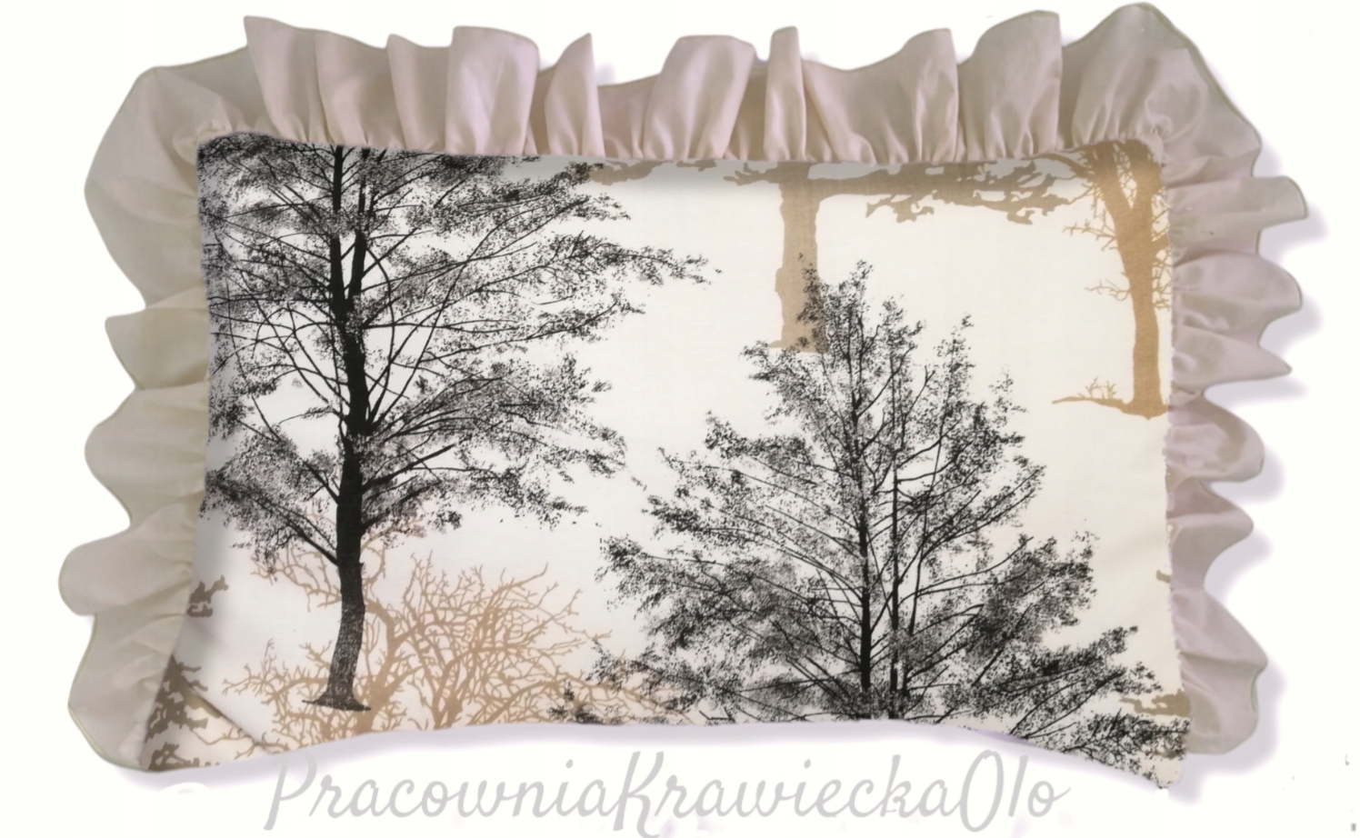 

Poszewka dekoracyjna falbanki Las skandynaws 40x60