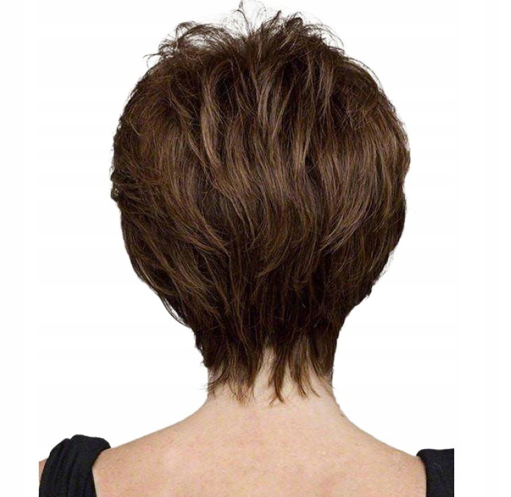 Peruki Damskie Peruka Naturalny Włosy Syntetyczne Ciemny brąz+ Free Cap Marka inna marka