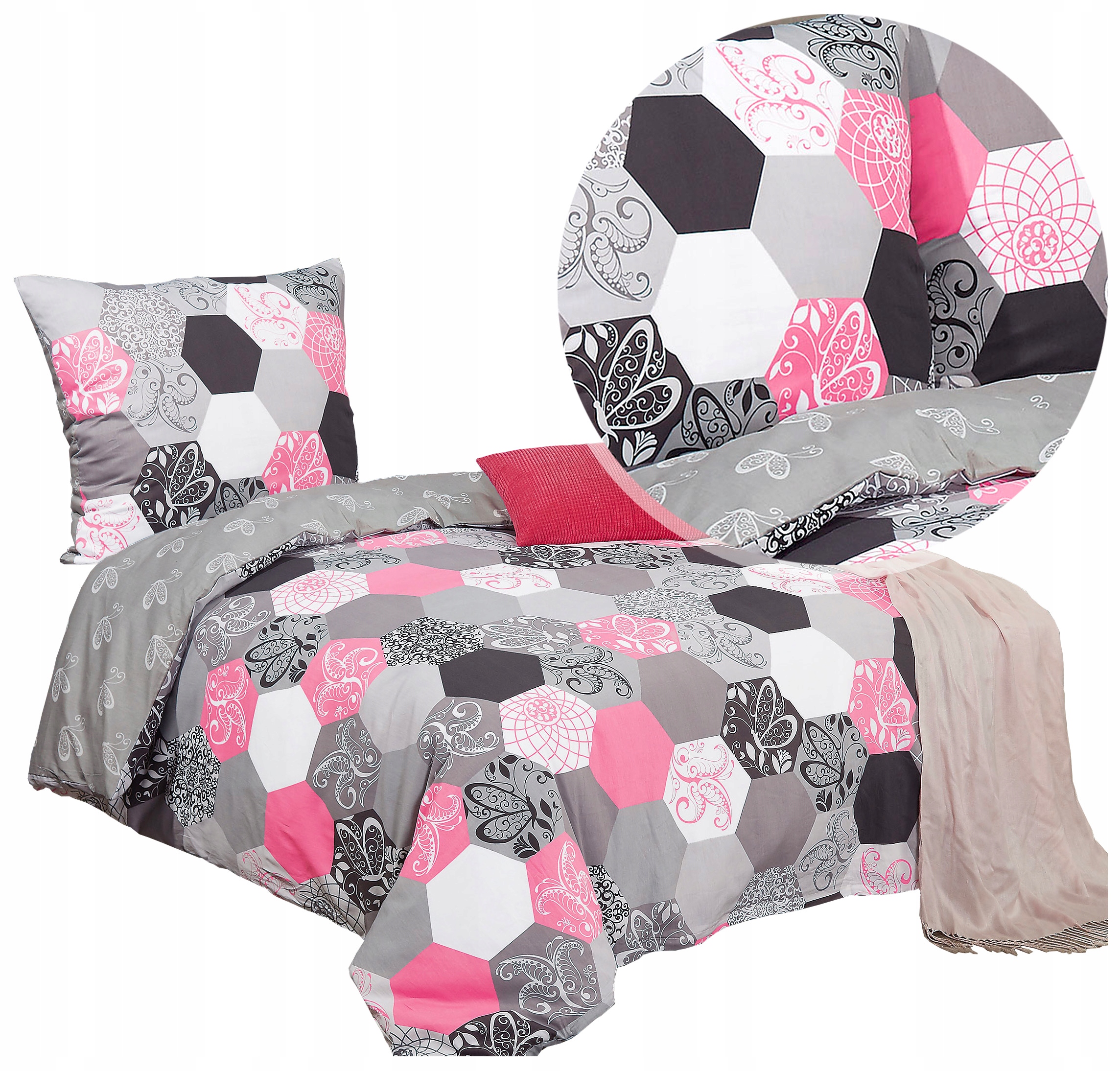 Komplet pościeli 140x200 Elway 4683 100% Bawełna Satynowa Nowe