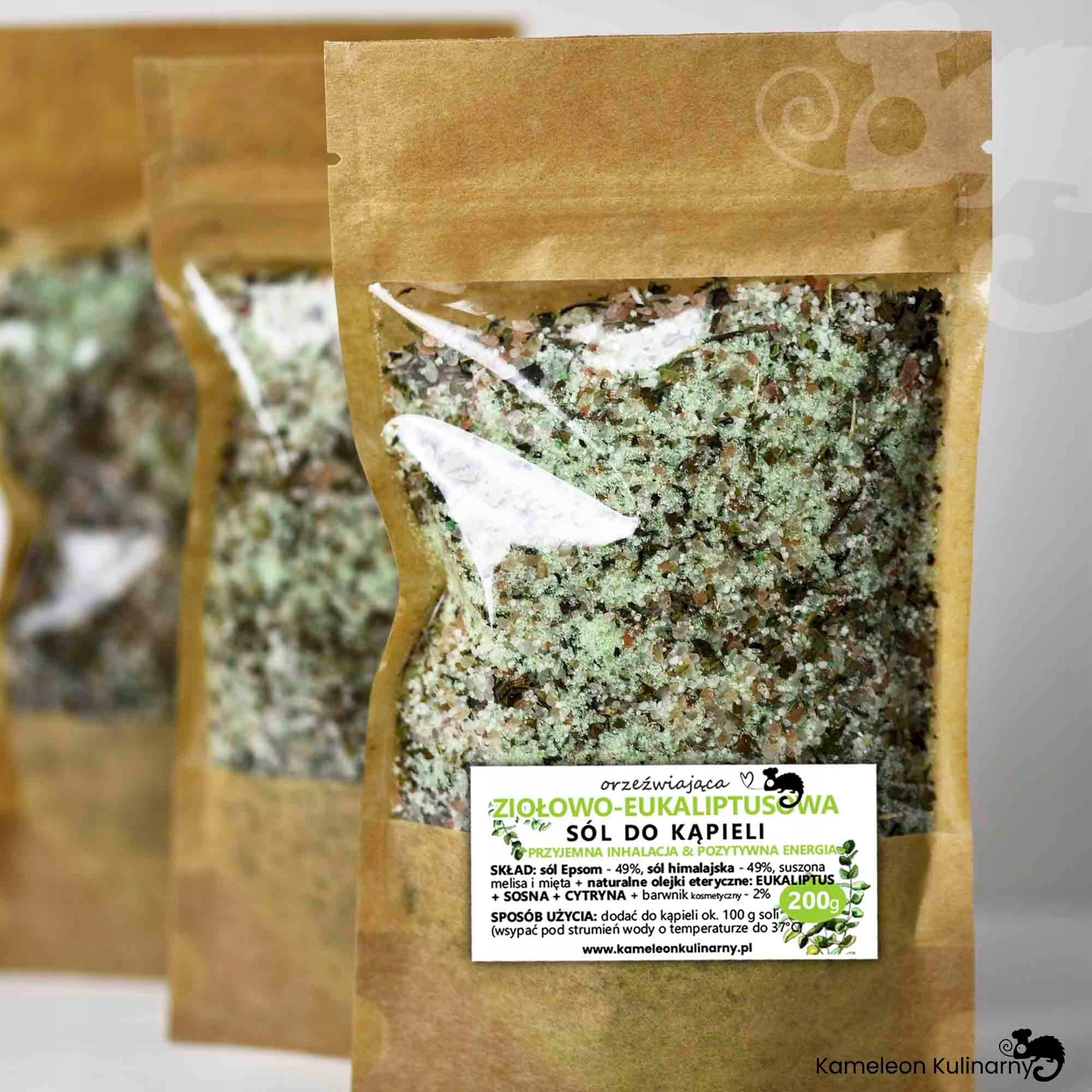 ZIOŁOWO-EUKALIPTUSOWA SÓL DO KĄPIELI ziołowa 200g Marka inna marka