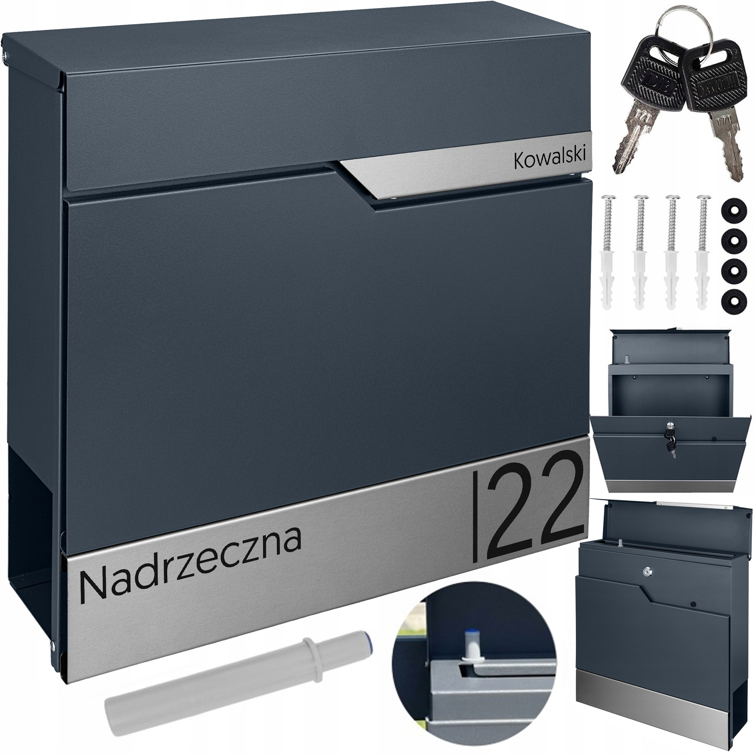 Poštovní Schránka Na Poštovní Seznamy Fusion Antracit Nápis Adresa Ulice Číslo