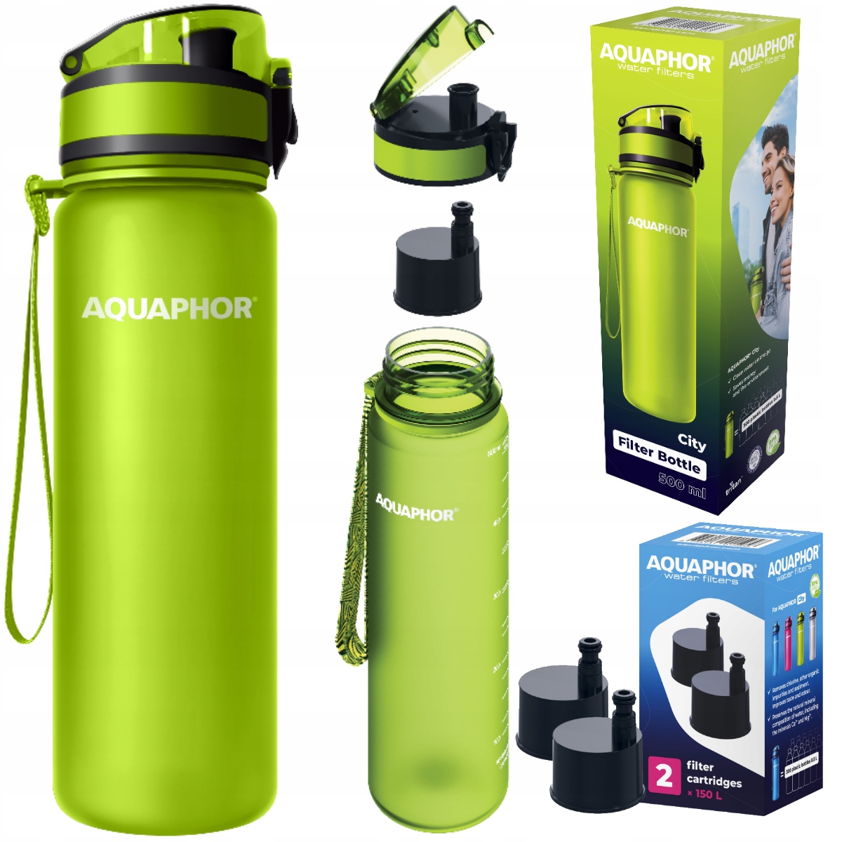 

Butelka filtrująca Aquaphor City zielona +3 filtry