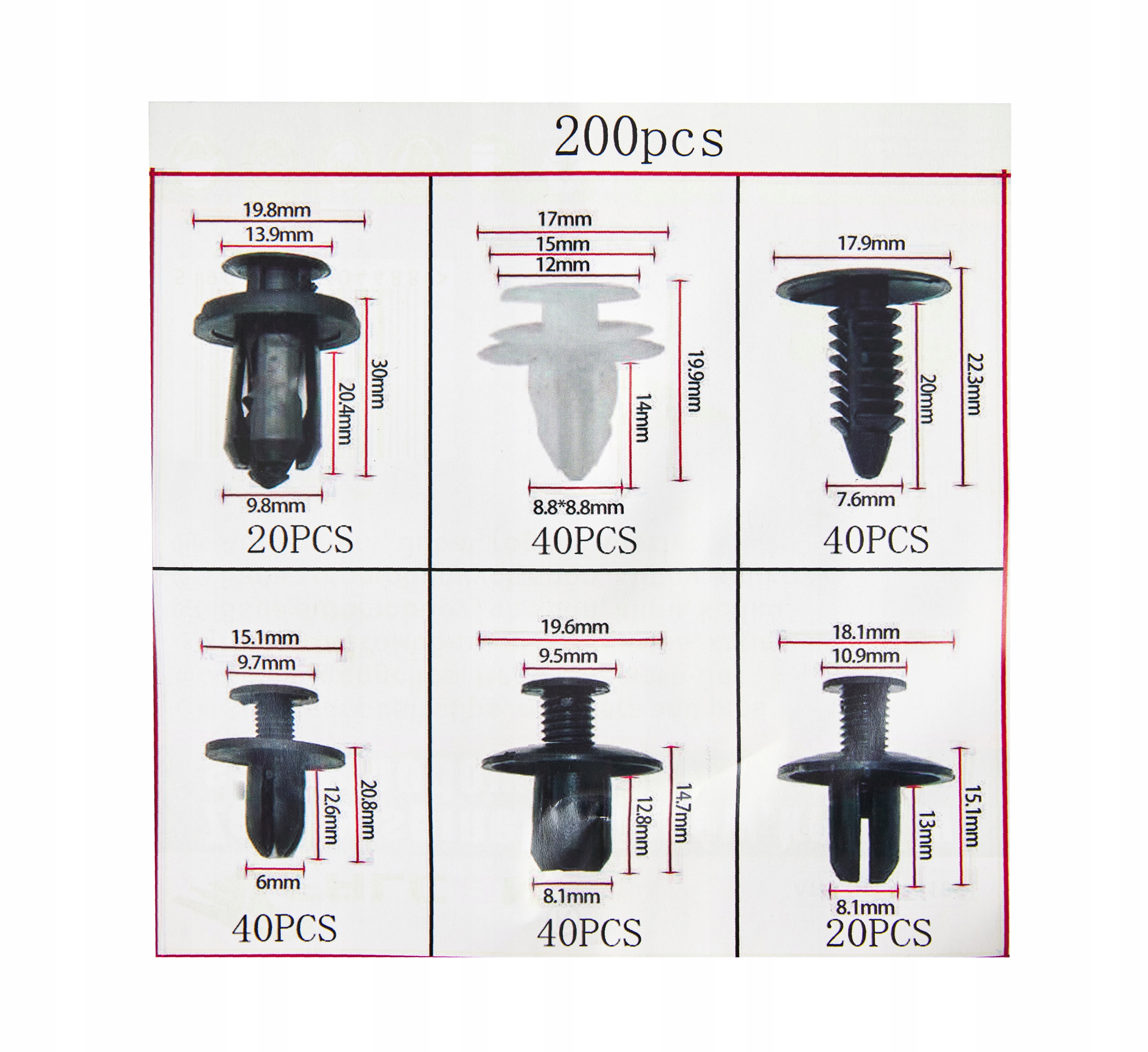 SPINKI SAMOCHODOWE KLIPSY TAPICERKI SPINKA ZESTAW Marka Falcon