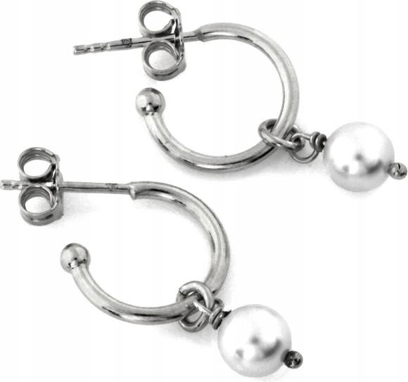 Náušnice stříbro 925, závěsné, nadčasové zdobení perlou, zapínání na puzetku