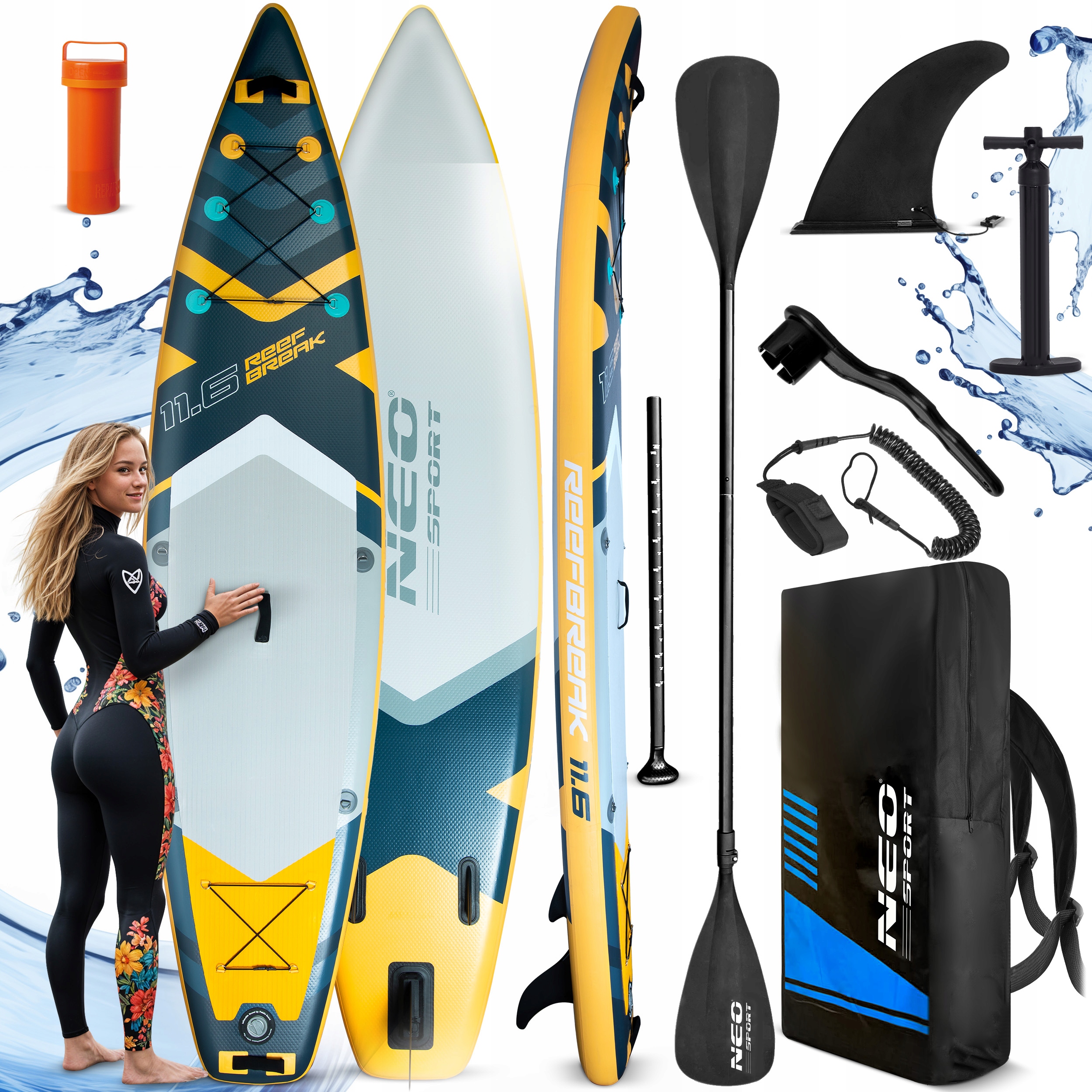 Deska Sup do pływania pompowana Stand Up Paddle 350cm Akcesoria Zestaw